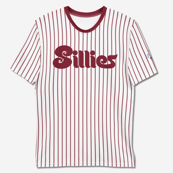 Philadelphia Sillies Mens Pinstripe Premium Baseball Jersey Tee | Phillies Inspired | phillygoat M