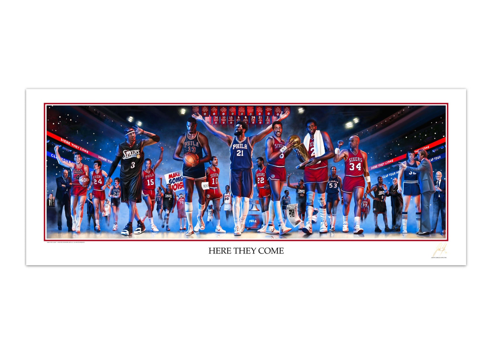 "Sixers Legacy 'HERE THEY COME'" Art Piece