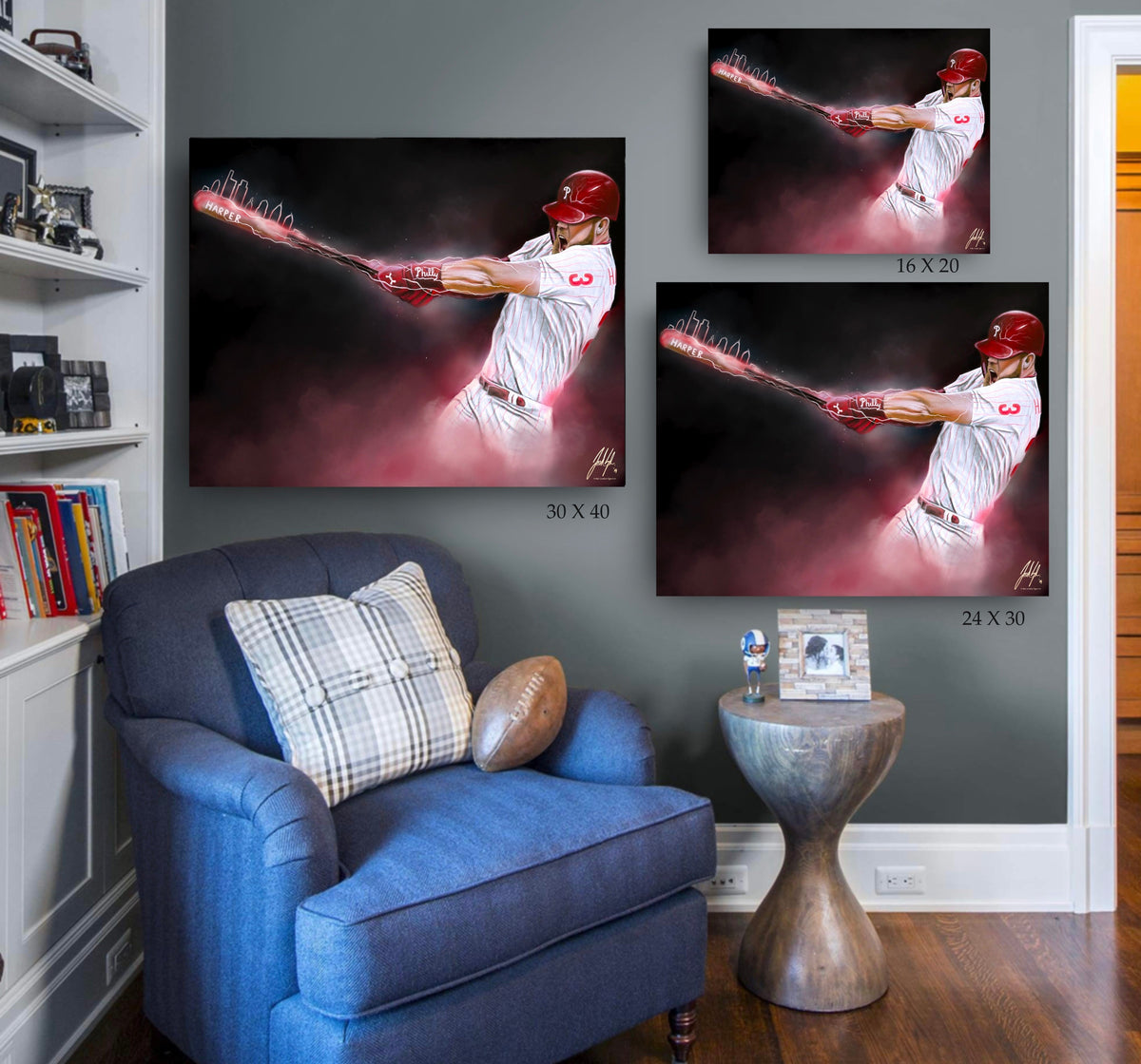 "Phillies Bryce Harper 'PHULLY LOADED'" Art Piece