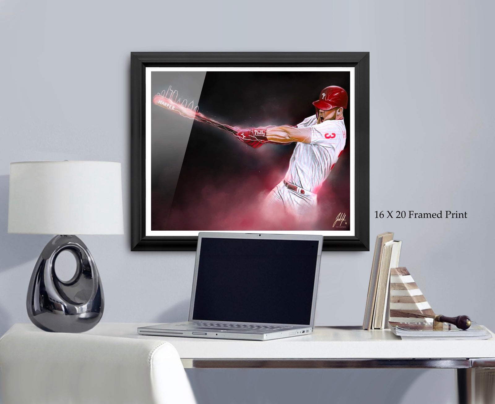 "Phillies Bryce Harper 'PHULLY LOADED'" Art Piece