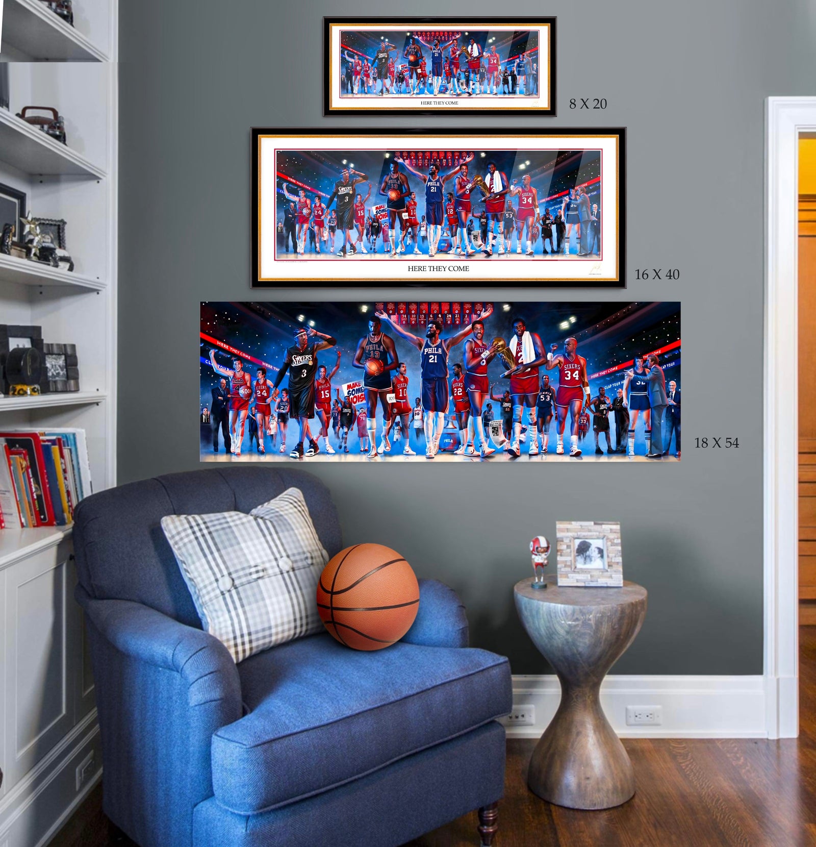 "Sixers Legacy 'HERE THEY COME'" Art Piece