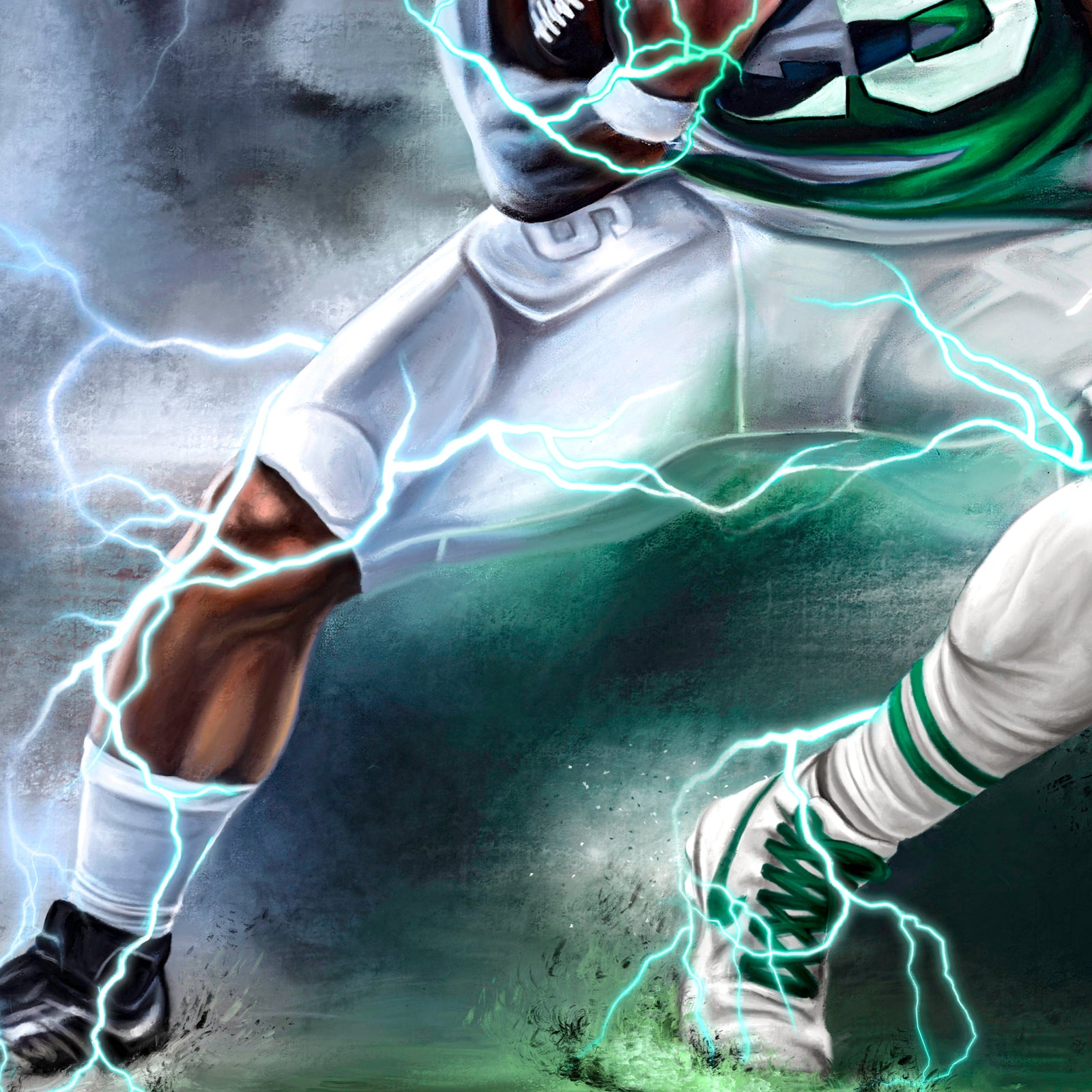 "Saquon Barkley 'BORN TO RUN'" Art Piece