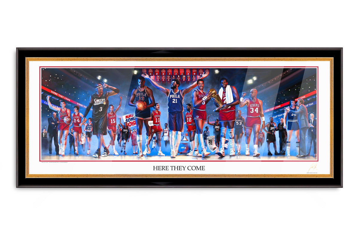 "Sixers Legacy 'HERE THEY COME'" Art Piece