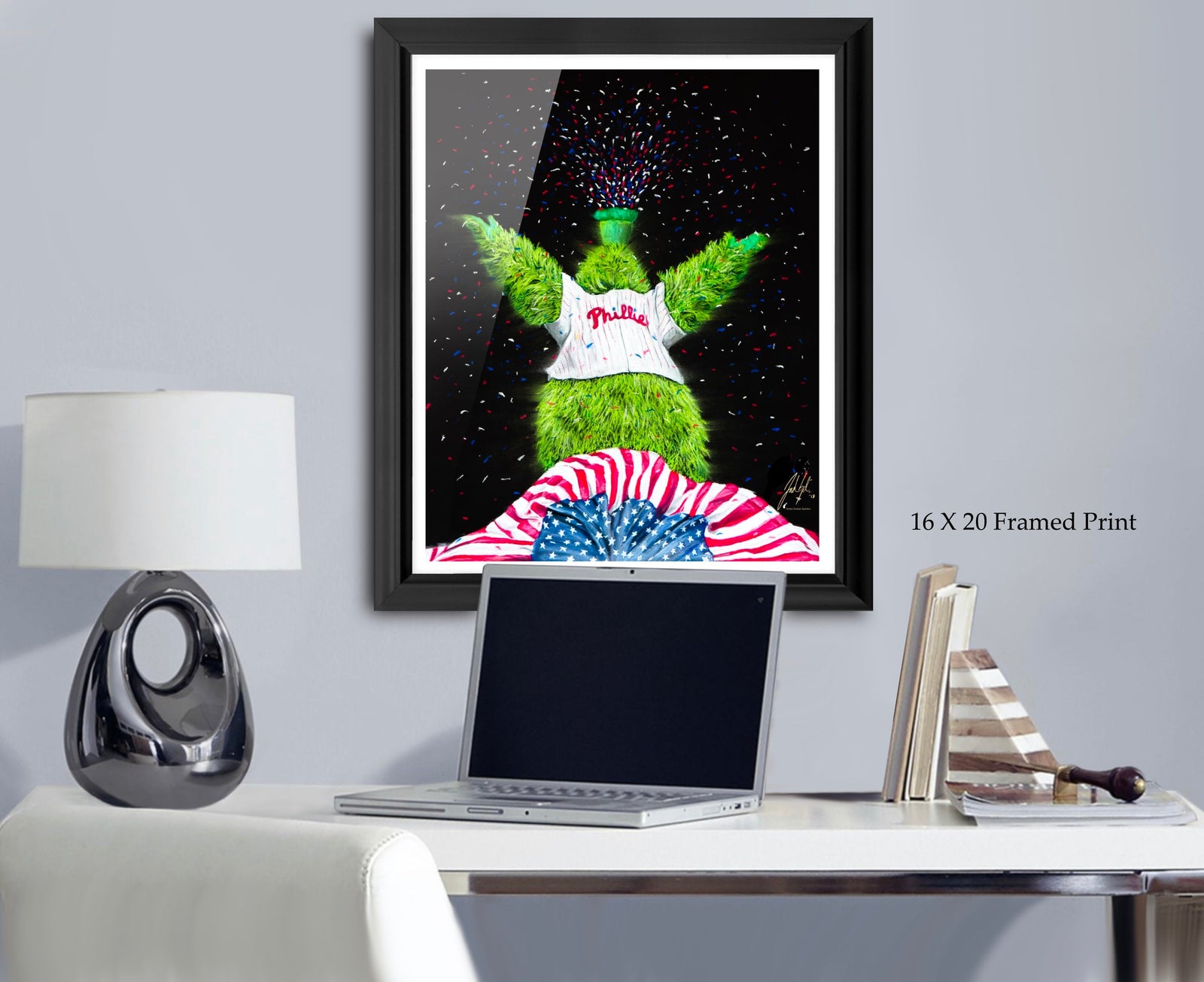 "Phillie Phanatic 'PARTY ON BROAD'" Art Piece
