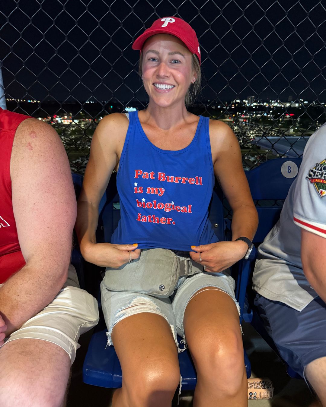 "Pat Burrell Is My Biological Father" Women's Racerback Tank Top