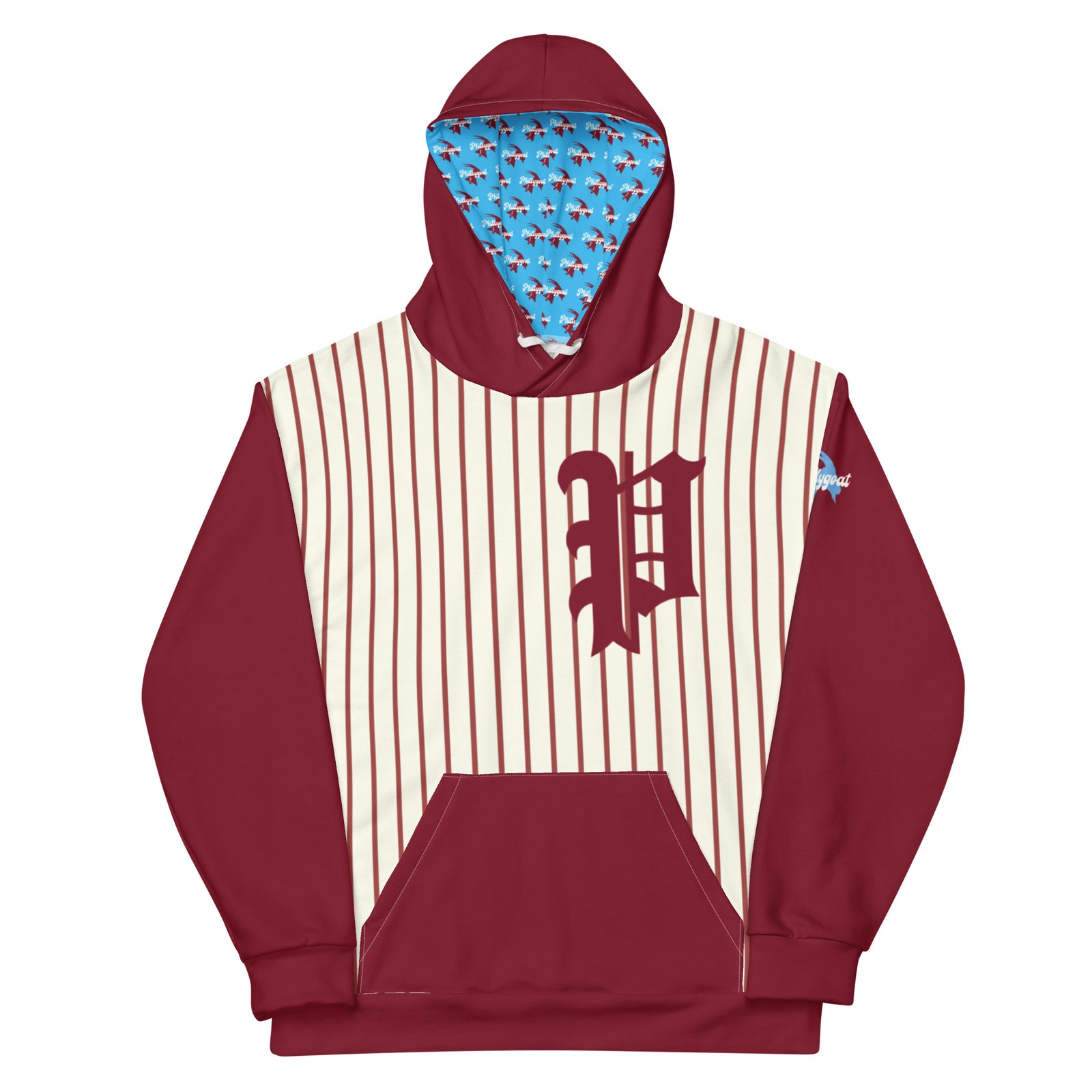 "Old English P & Pinstripes" All-Over Hoodie