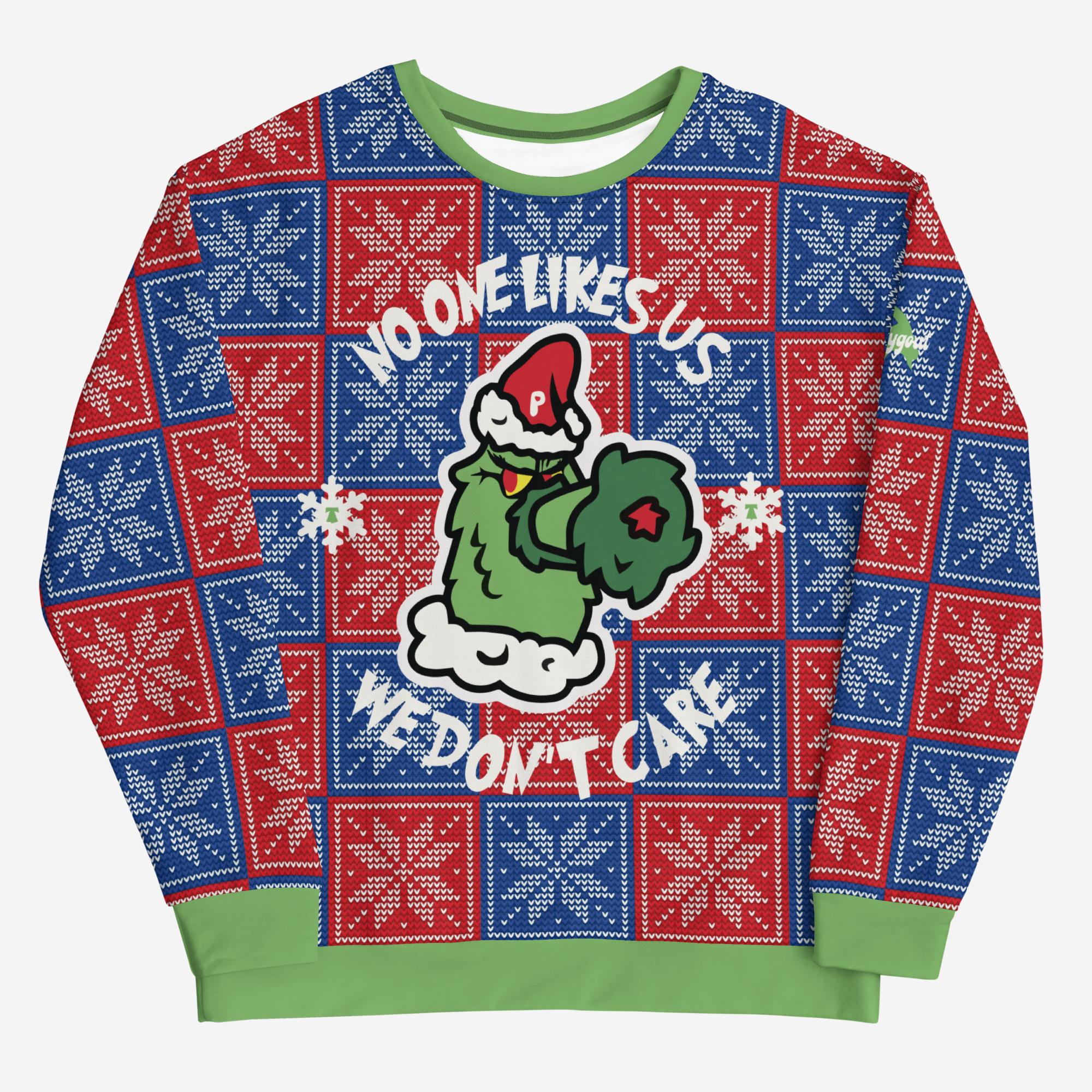 "Grinchy Phanatic" All-Over Ugly Christmas Sweater