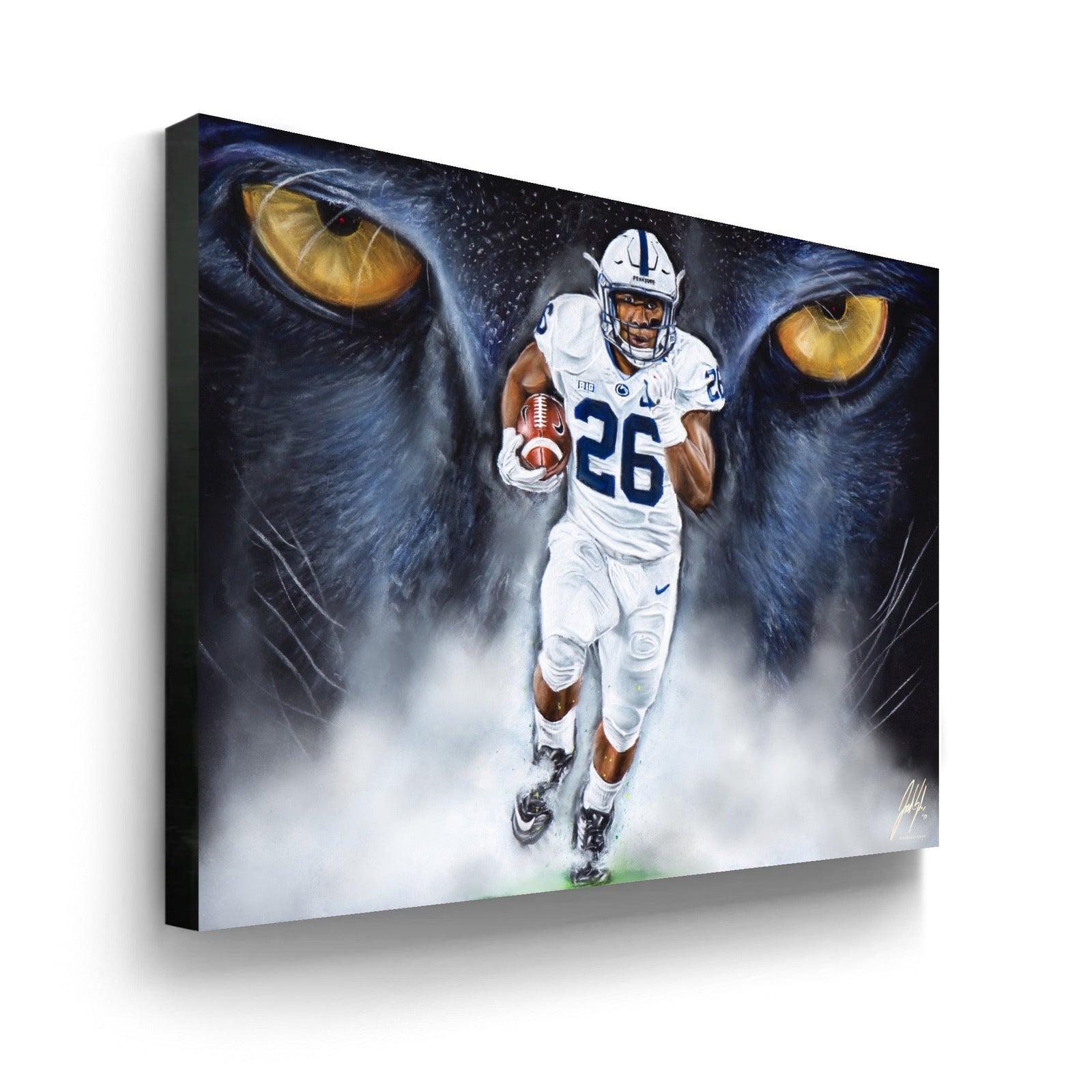"Saquon Barkley Penn State 'A LIONS BARK'" Art Piece