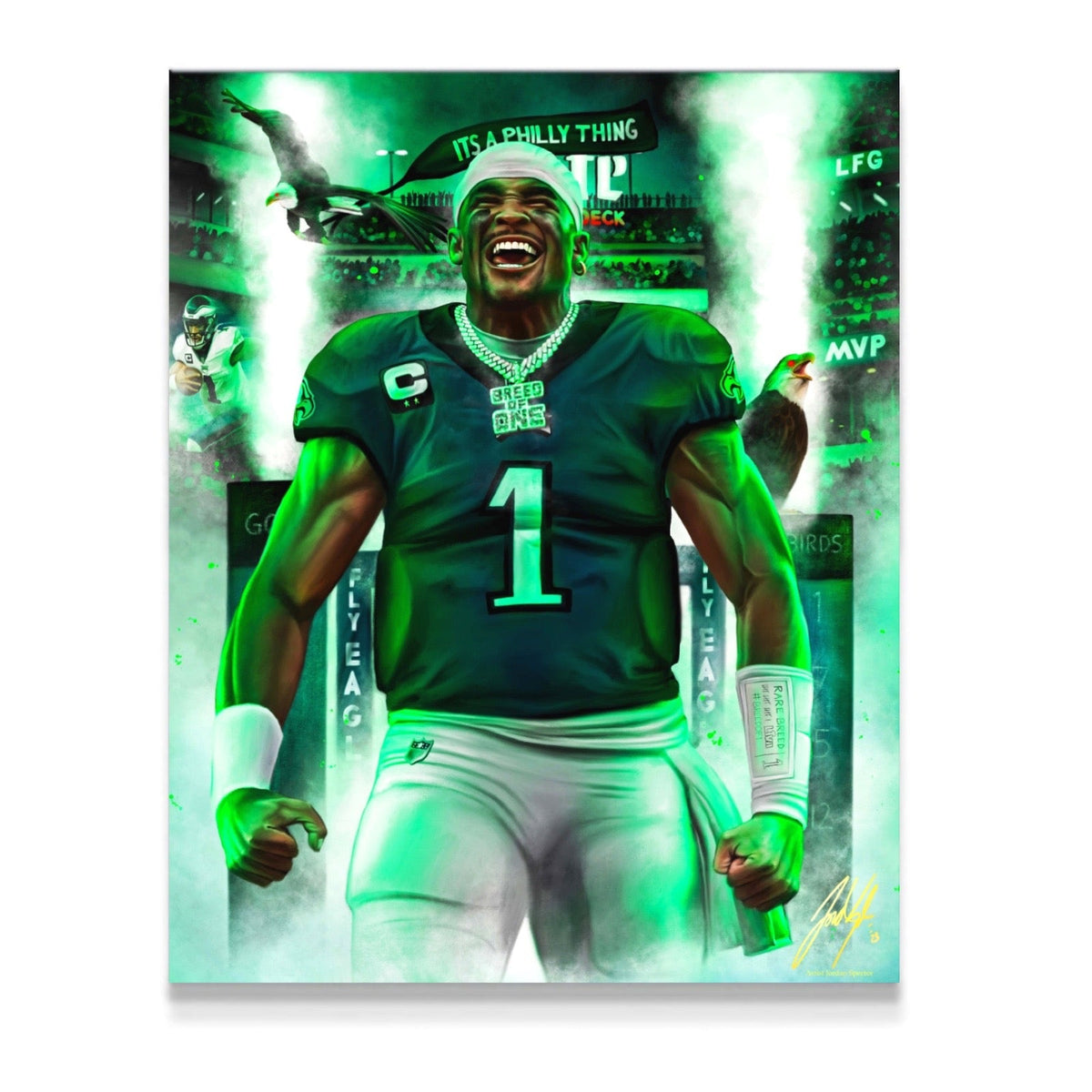 "Jalen Hurts 'BREED OF ONE'" Art Piece