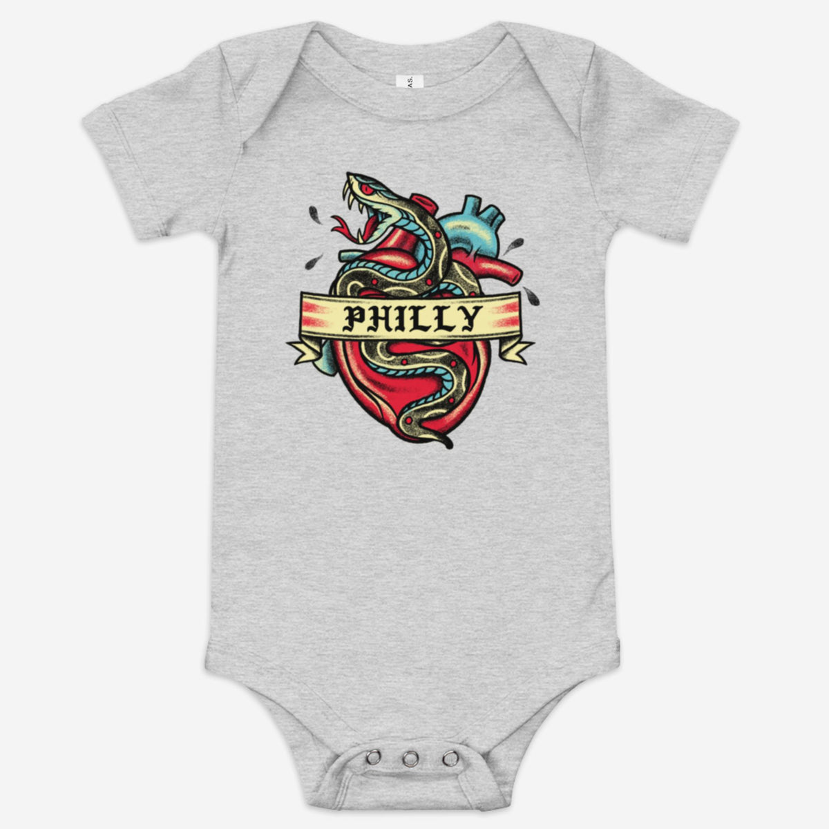"Philly Badass Snake Tattoo" Baby Onesie