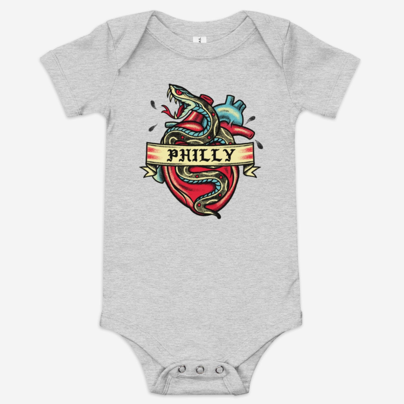 "Philly Badass Snake Tattoo" Baby Onesie