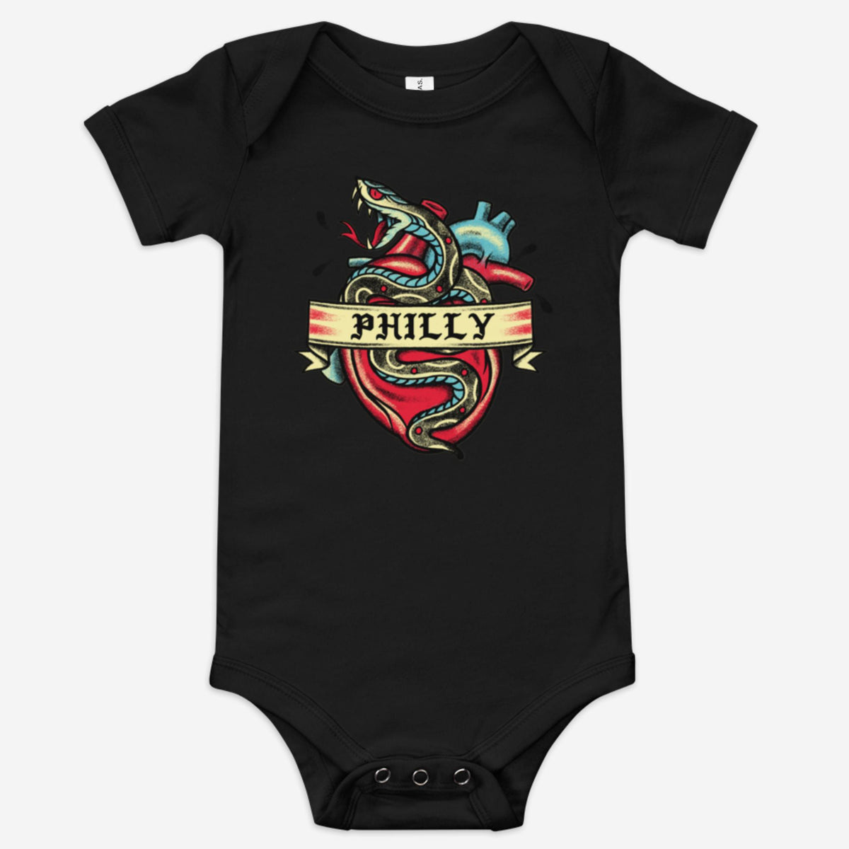 "Philly Badass Snake Tattoo" Baby Onesie