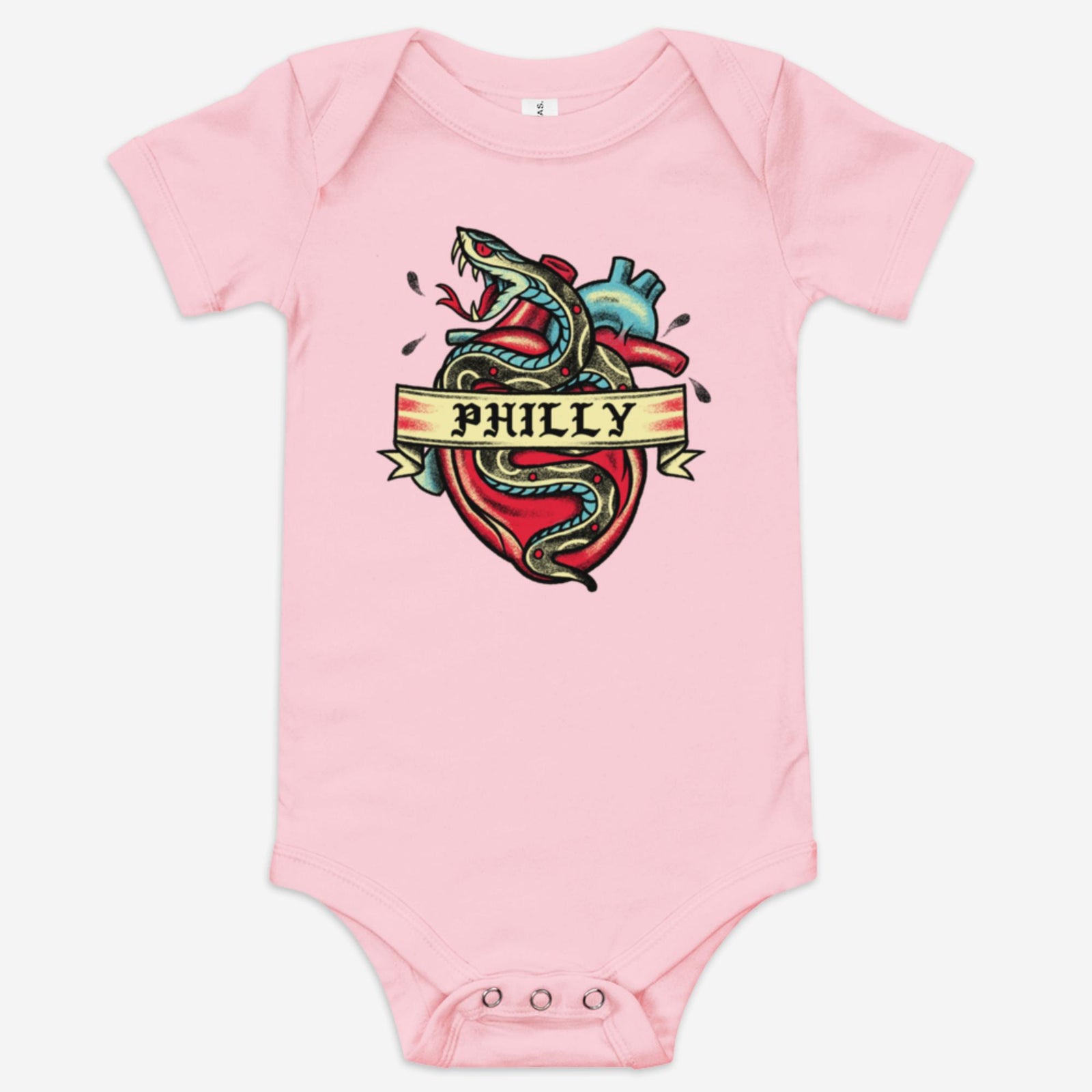 "Philly Badass Snake Tattoo" Baby Onesie