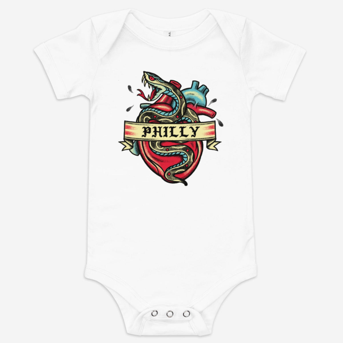 "Philly Badass Snake Tattoo" Baby Onesie
