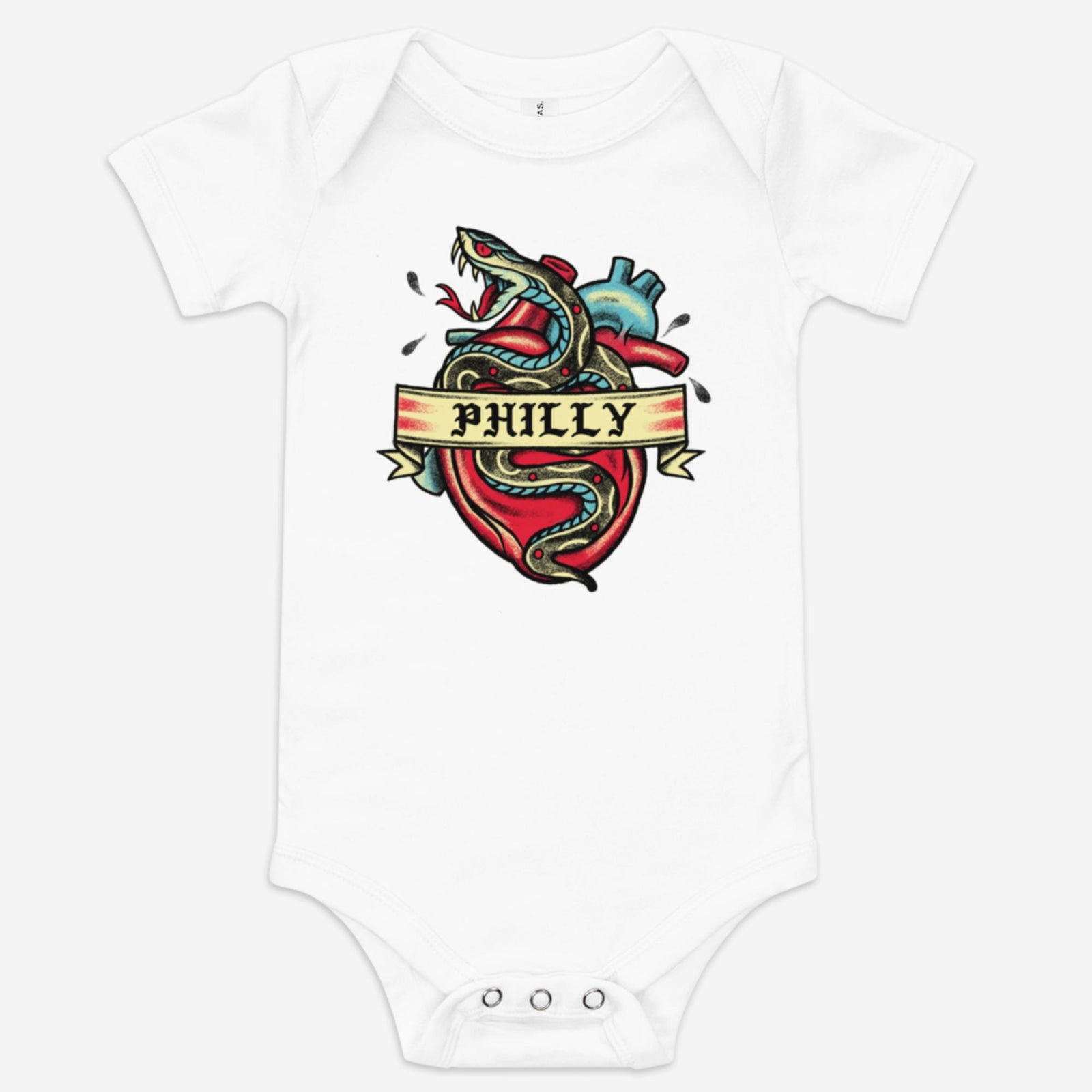 "Philly Badass Snake Tattoo" Baby Onesie