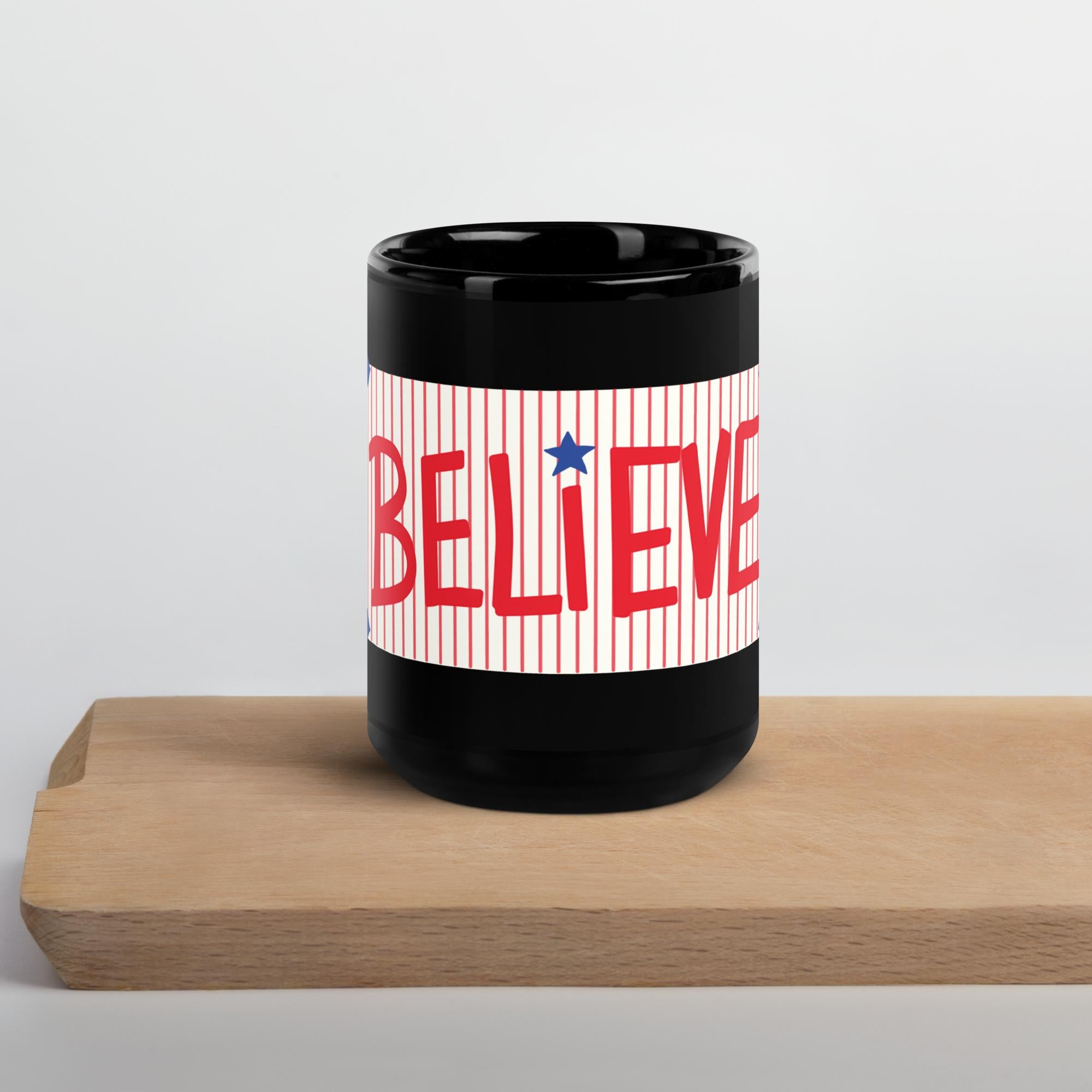 "Believe" Black Mug
