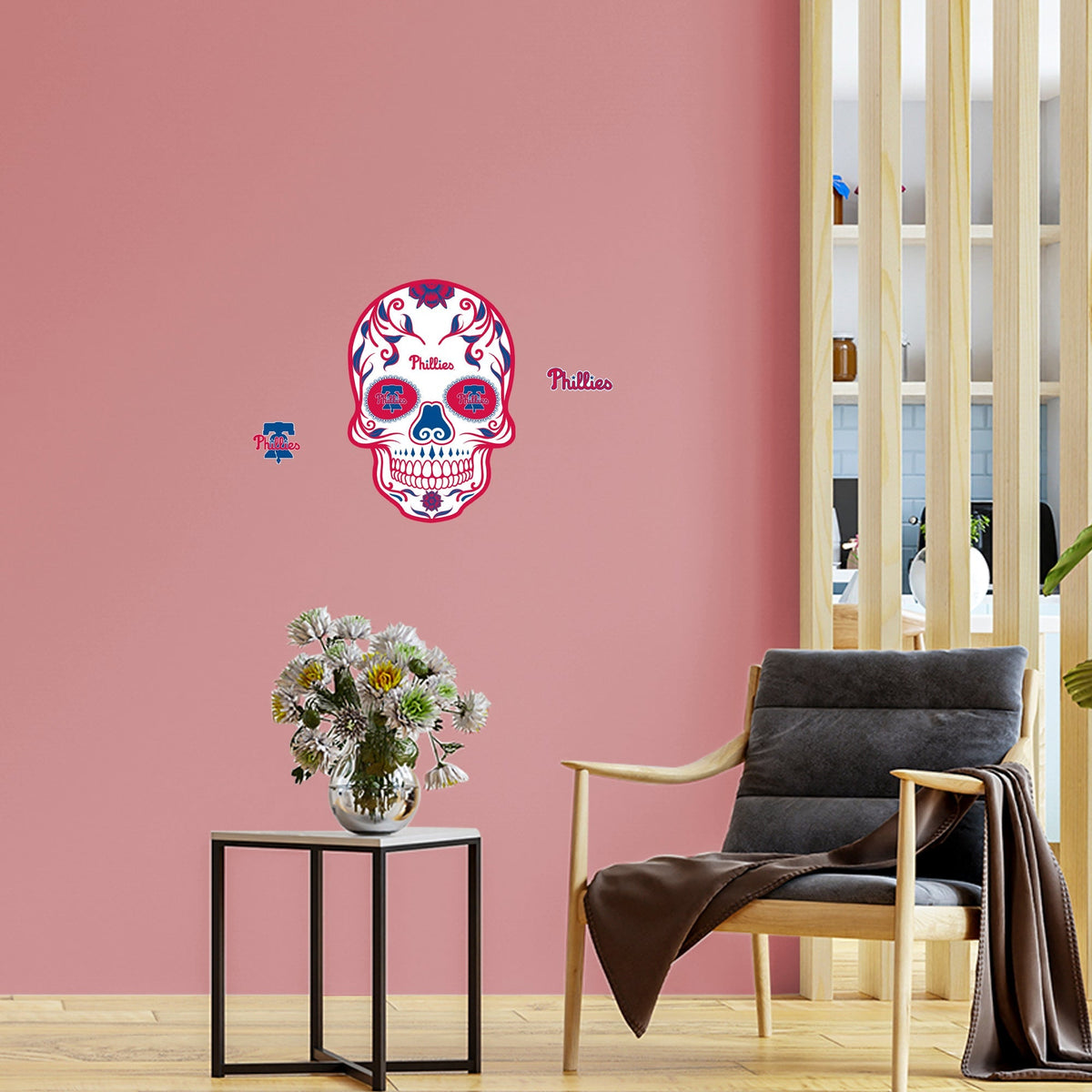 Philadelphia Phillies - RealBig Sugar Skull Collection - Official MLB - Reusable Vinyl Wall Decals