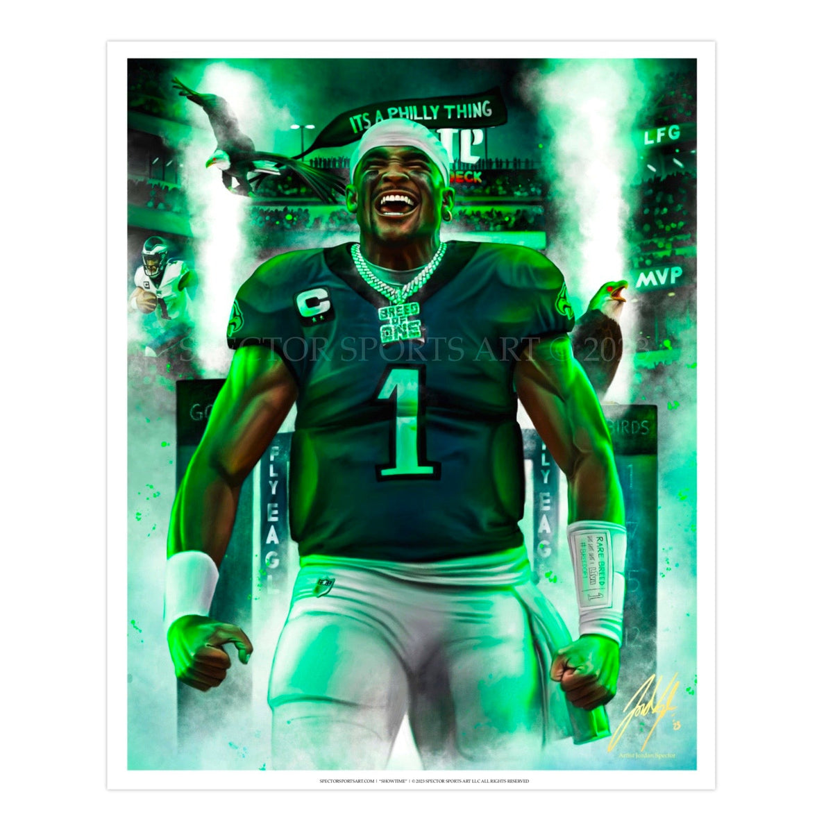 "Jalen Hurts 'BREED OF ONE'" Art Piece