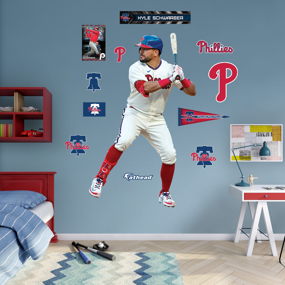 Kyle Schwarber - RealBig Collection - Official MLB - Philadelphia Phillies - Reusable Vinyl Wall Decals #2