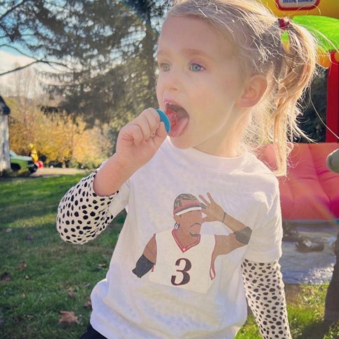 Cute kid wearing a Philadelphia 76ers Allen Iverson shirt from Phillygoat