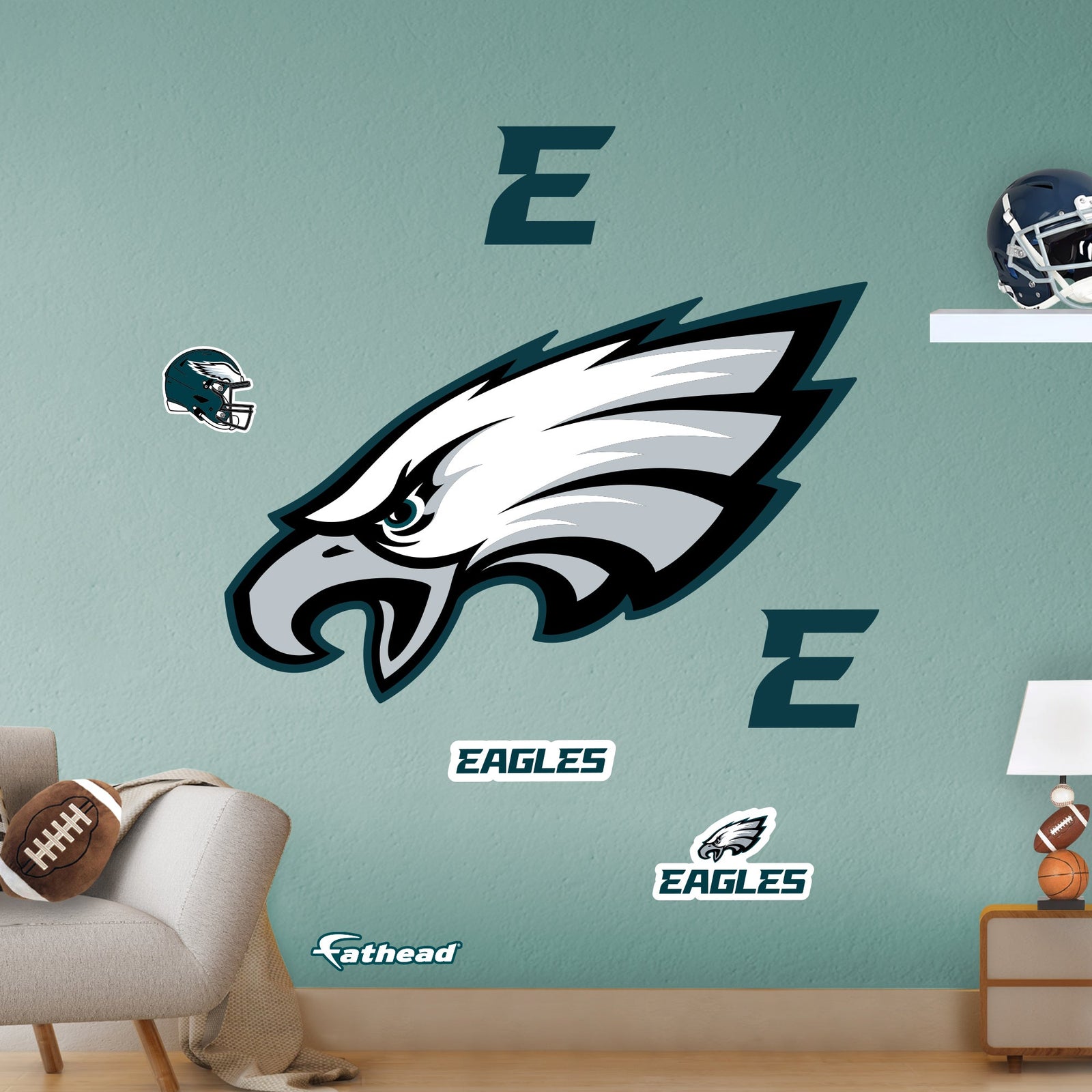Philadelphia Eagles - RealBig Logo Collection - Official NFL - Reusable Vinyl Wall Decals