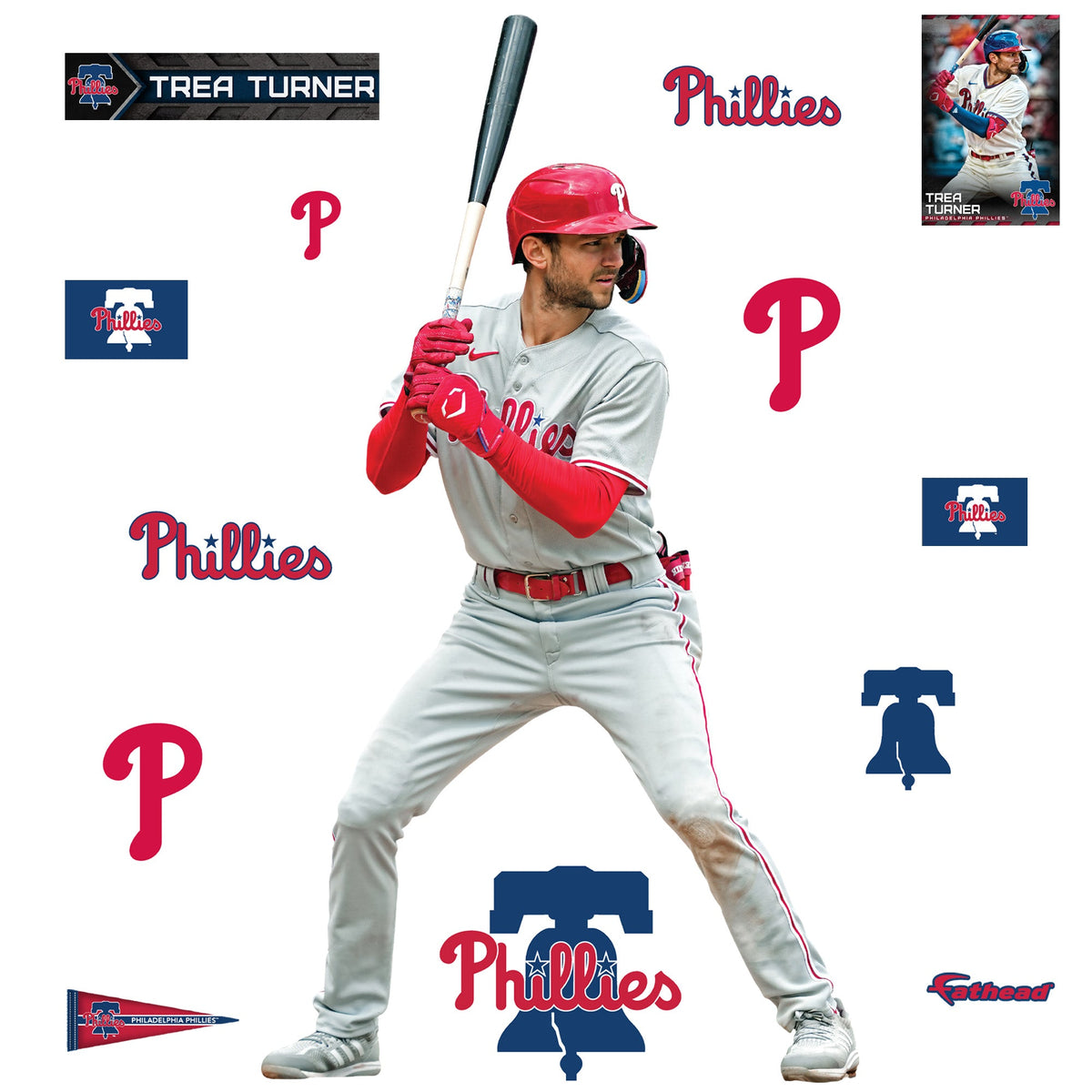 Trea Turner - RealBig Collection - Official MLB - Philadelphia Phillies - Reusable Vinyl Wall Decals