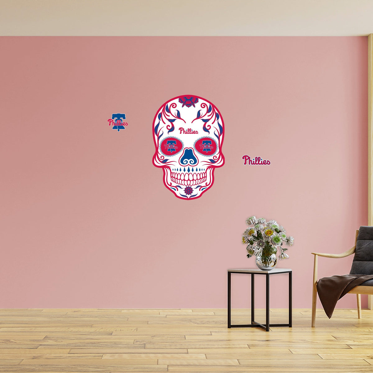 Philadelphia Phillies - RealBig Sugar Skull Collection - Official MLB - Reusable Vinyl Wall Decals