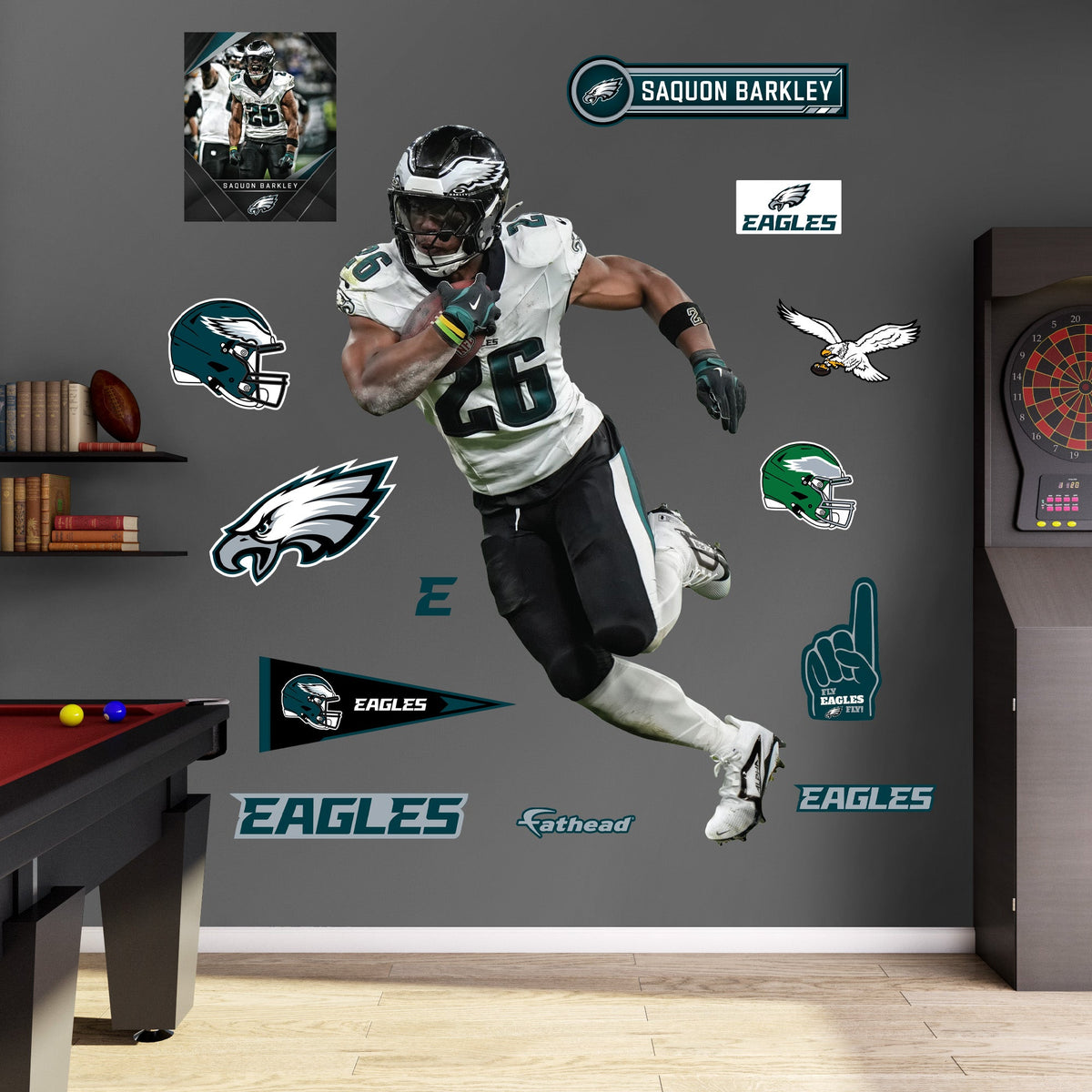 Philadelphia Eagles - RealBig Saquon Barkley Collection - Official NFL - Reusable Vinyl Wall Decals