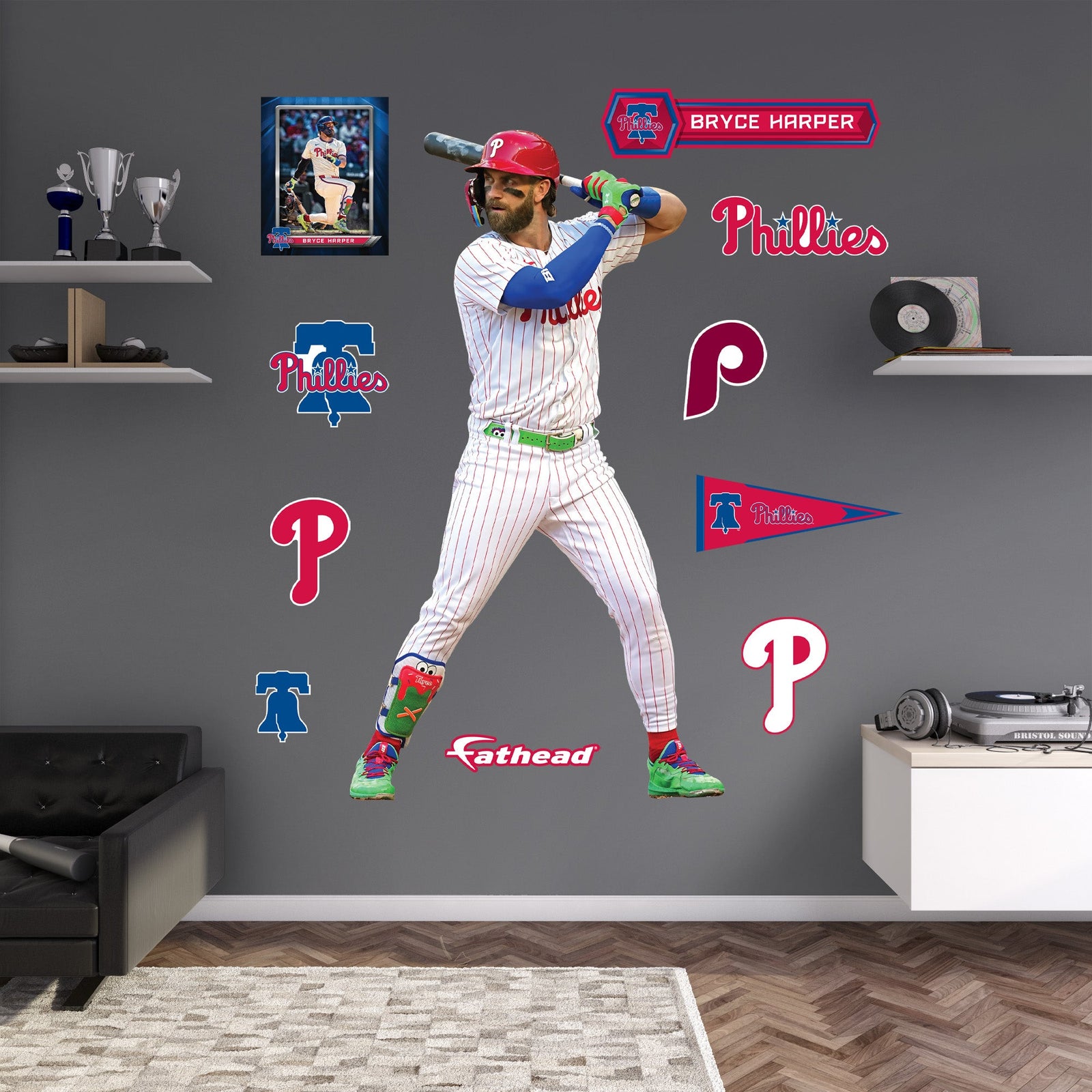 Bryce Harper - RealBig Collection - Official MLB - Philadelphia Phillies - Reusable Vinyl Wall Decals #5