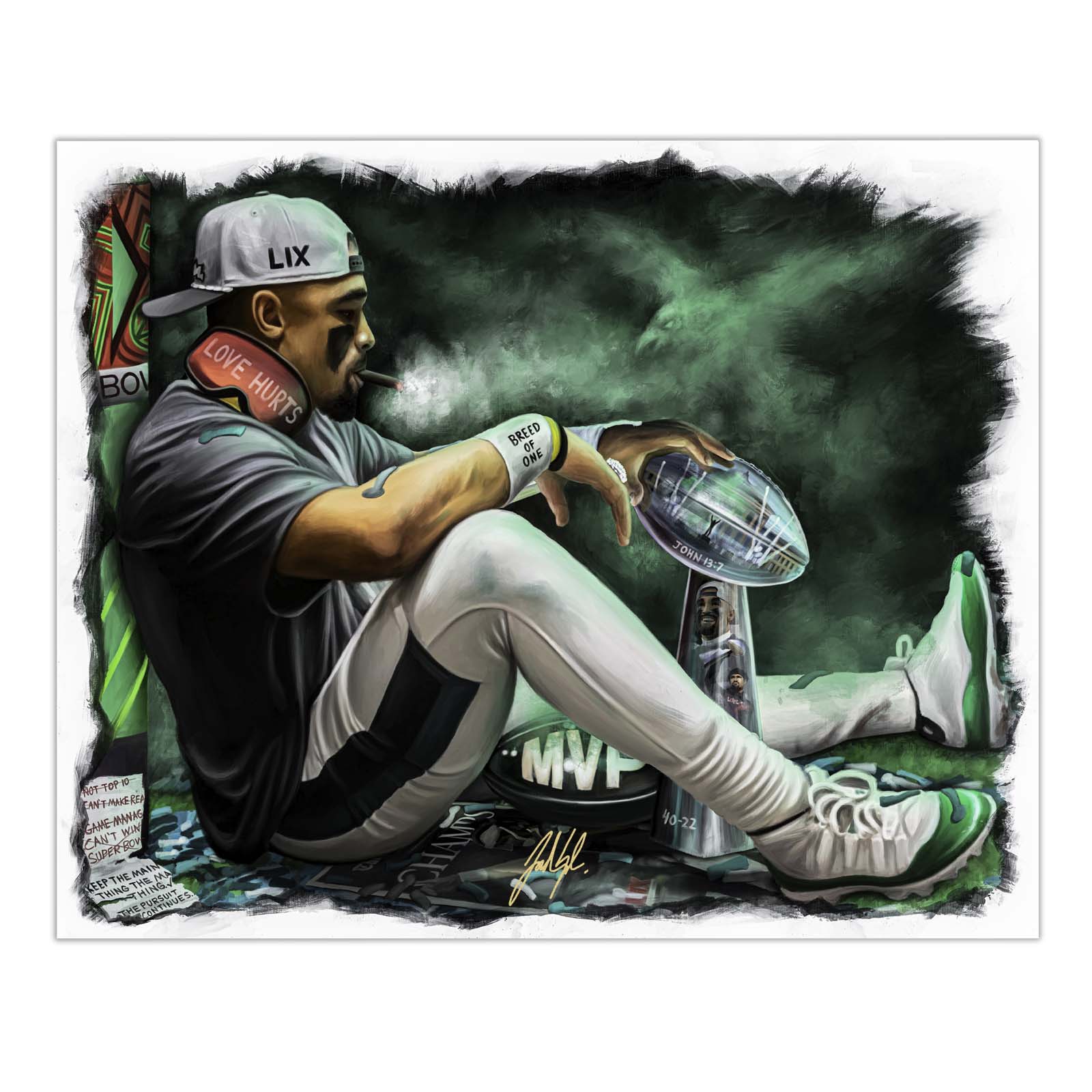 "Jalen Hurts 'MAIN THING'" Art Piece