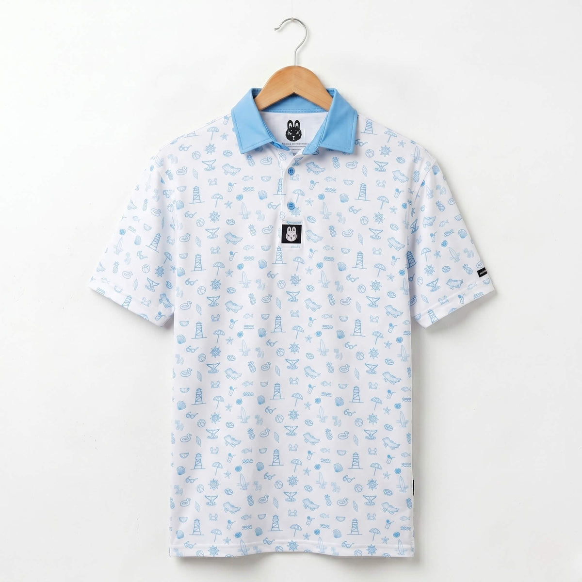 fore shore light blue and white mens golf polo by phillygoat