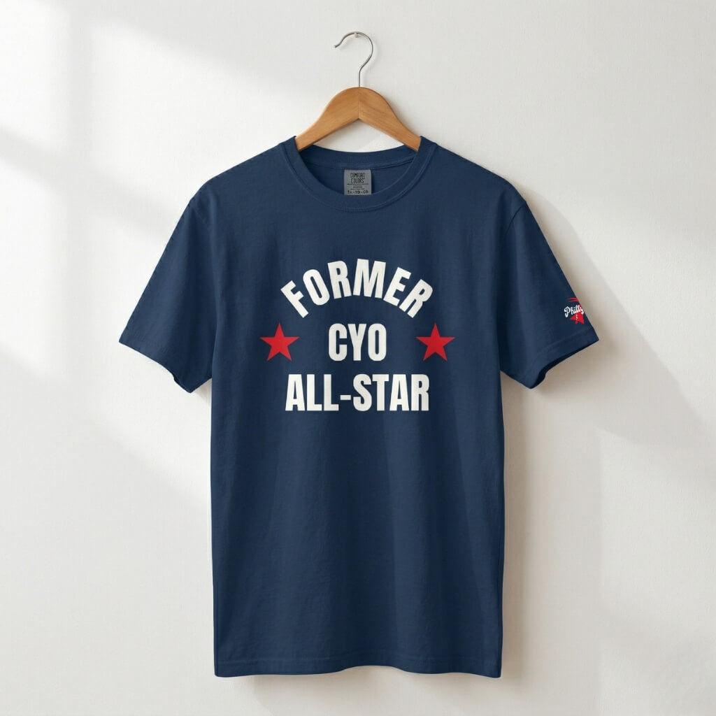 Funny former CYO all-star navy blue t-shirt by Phillygoat