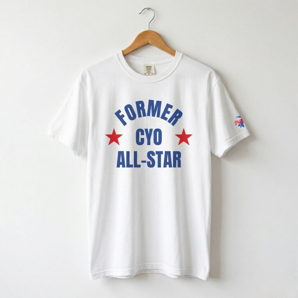 Funny former CYO all-star white t-shirt by Phillygoat