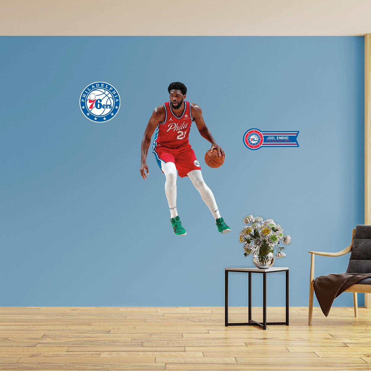 Joel Embiid - RealBig Statement Jersey Collection - Official NBA - Philadelphia 76ers - Reusable Vinyl Wall Decals