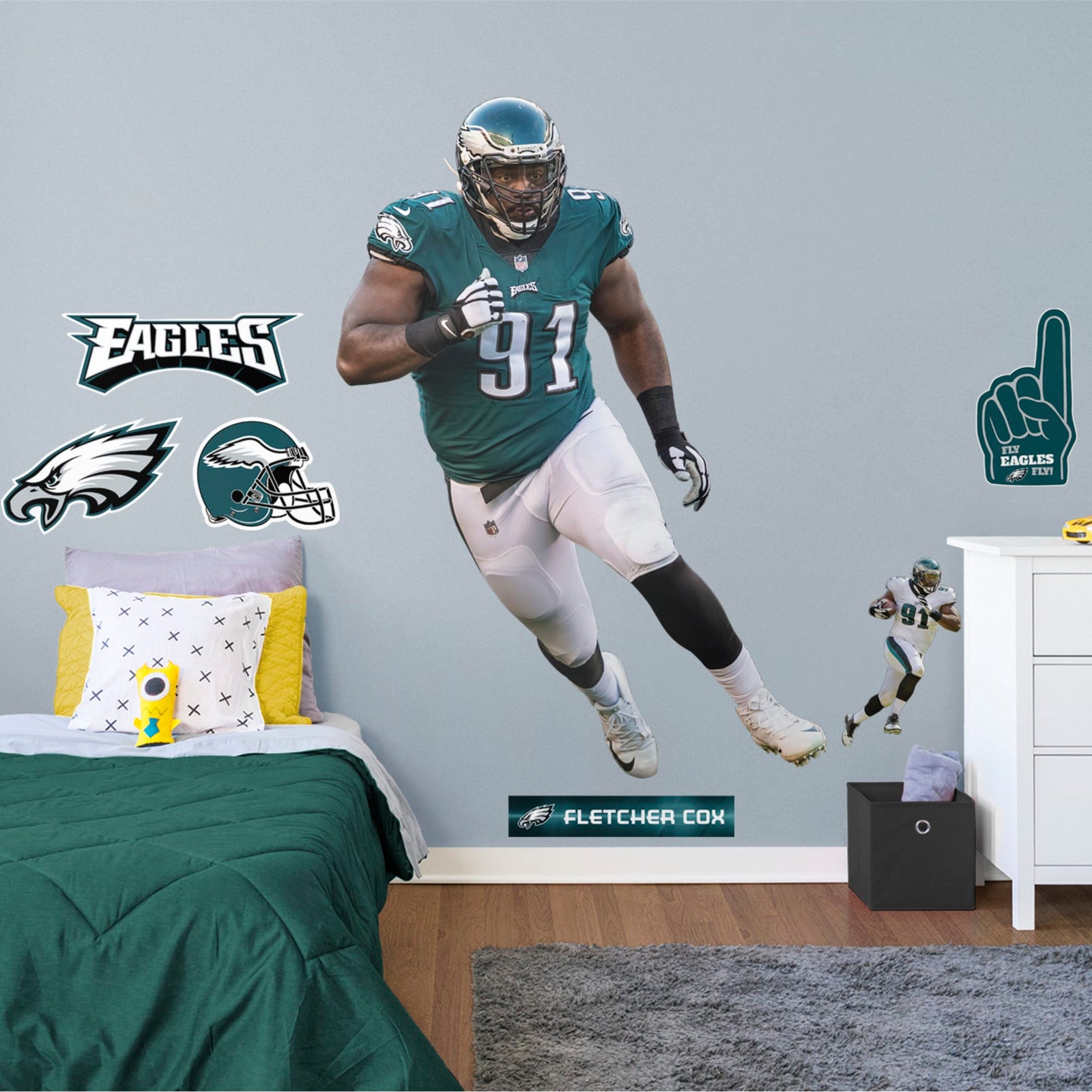 Fletcher Cox - RealBig Collection - Official NFL - Philadelphia Eagles - Reusable Vinyl Wall Decals