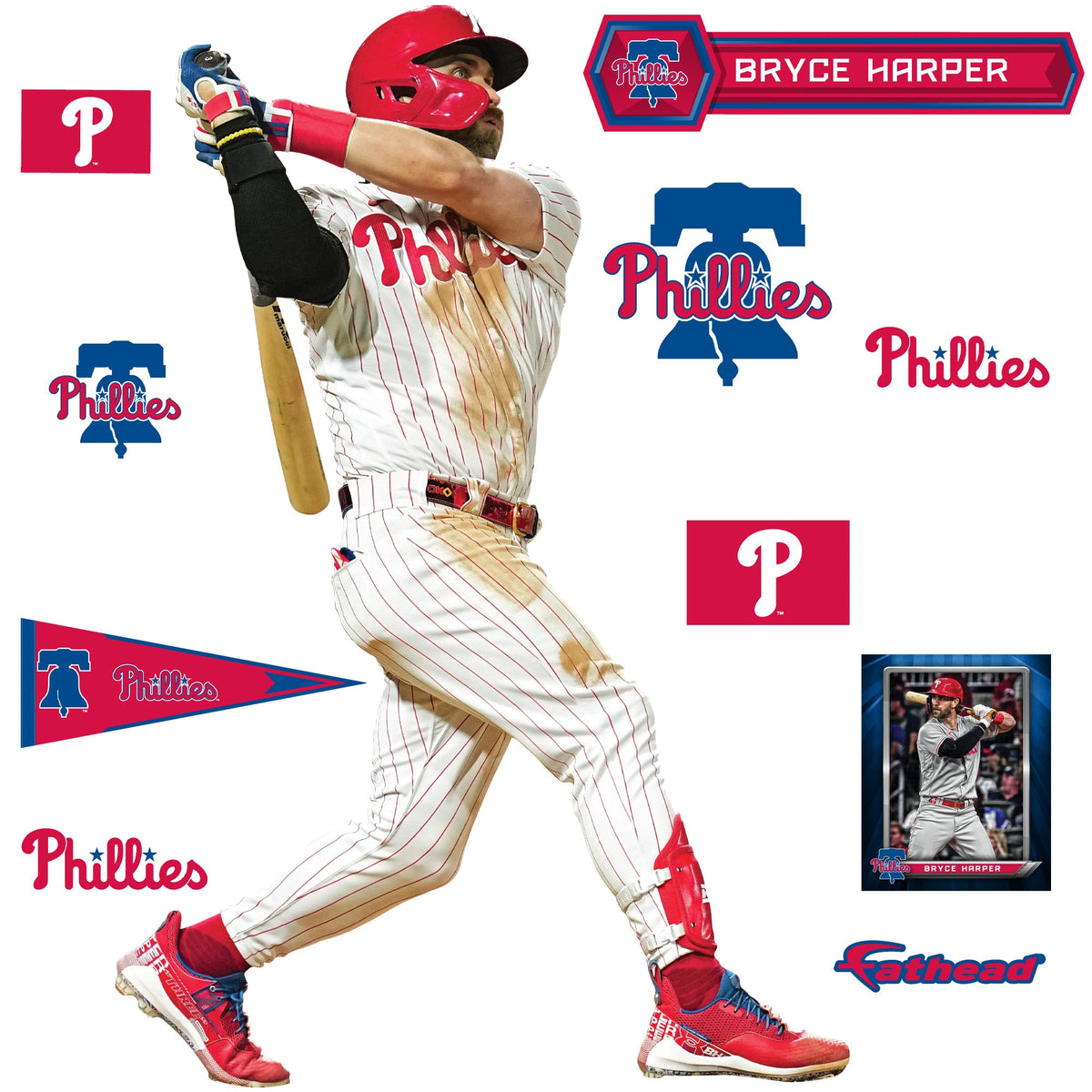 Bryce Harper - RealBig Collection - Official MLB - Philadelphia Phillies - Reusable Vinyl Wall Decals #4