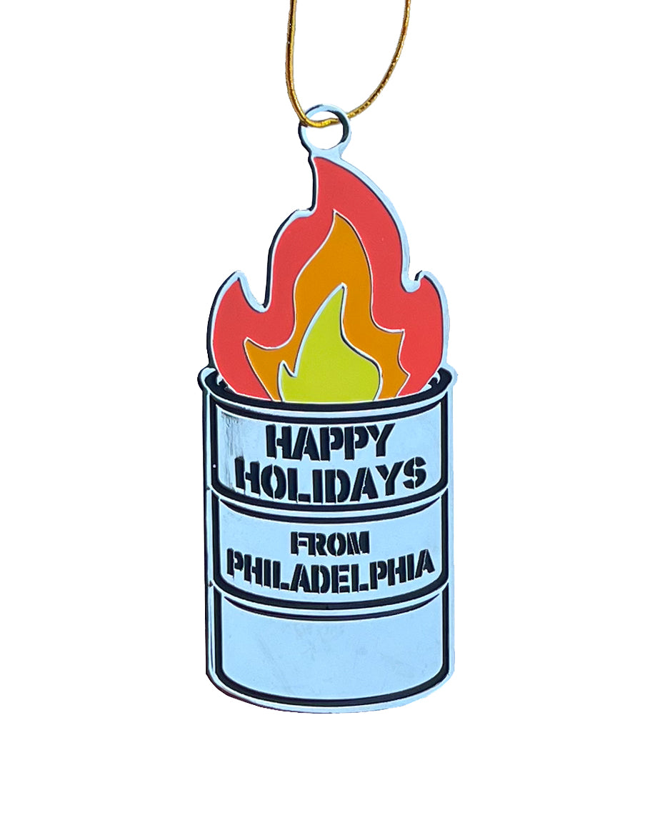 "Burning Trash Barrel" Ornament