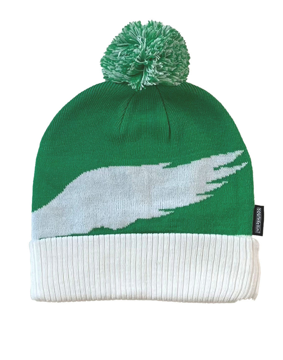 "Birds Helmet Head" Kelly Green Knit Hat