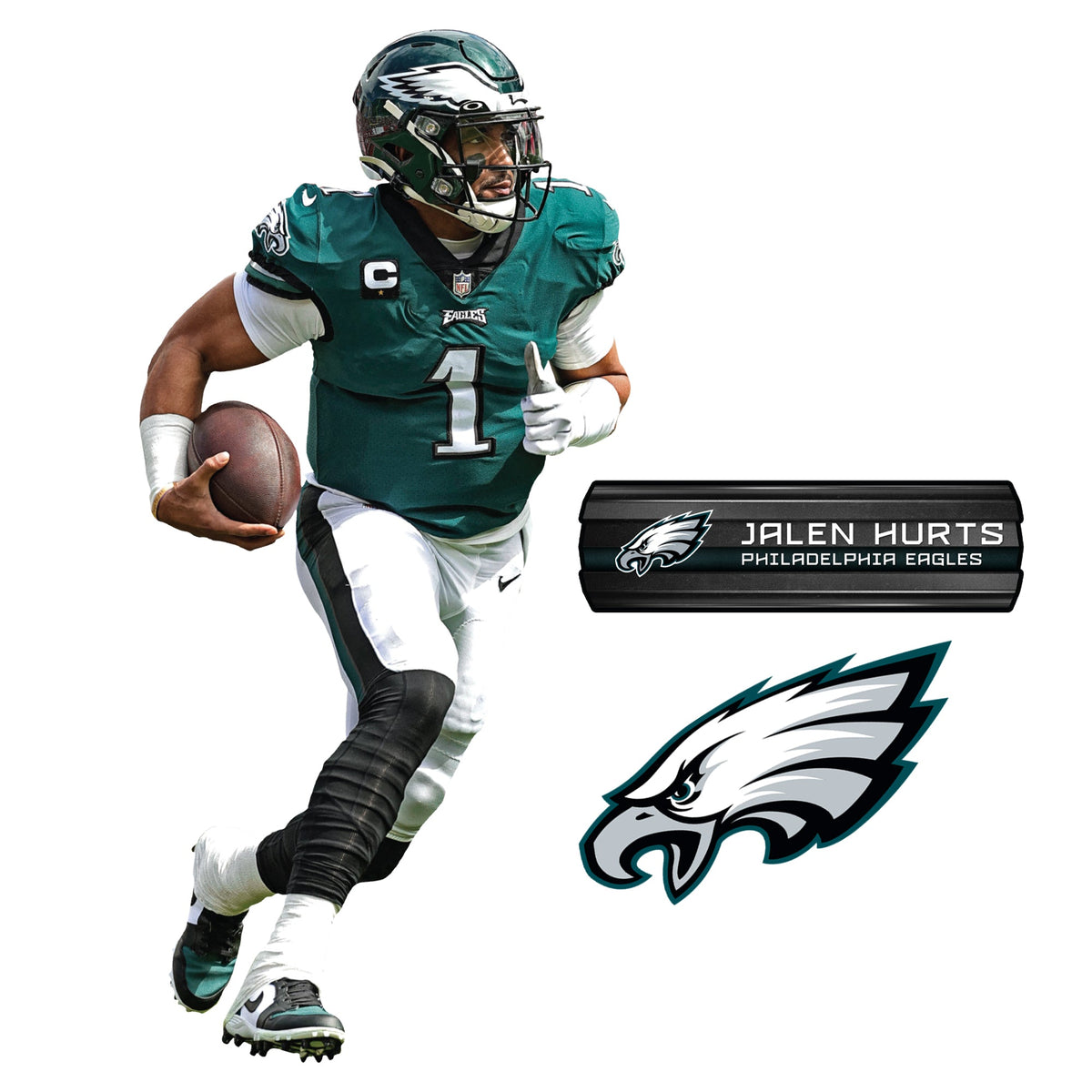 Jalen Hurts - RealBig Collection - Official NFL - Philadelphia Eagles - Reusable Vinyl Wall Decals