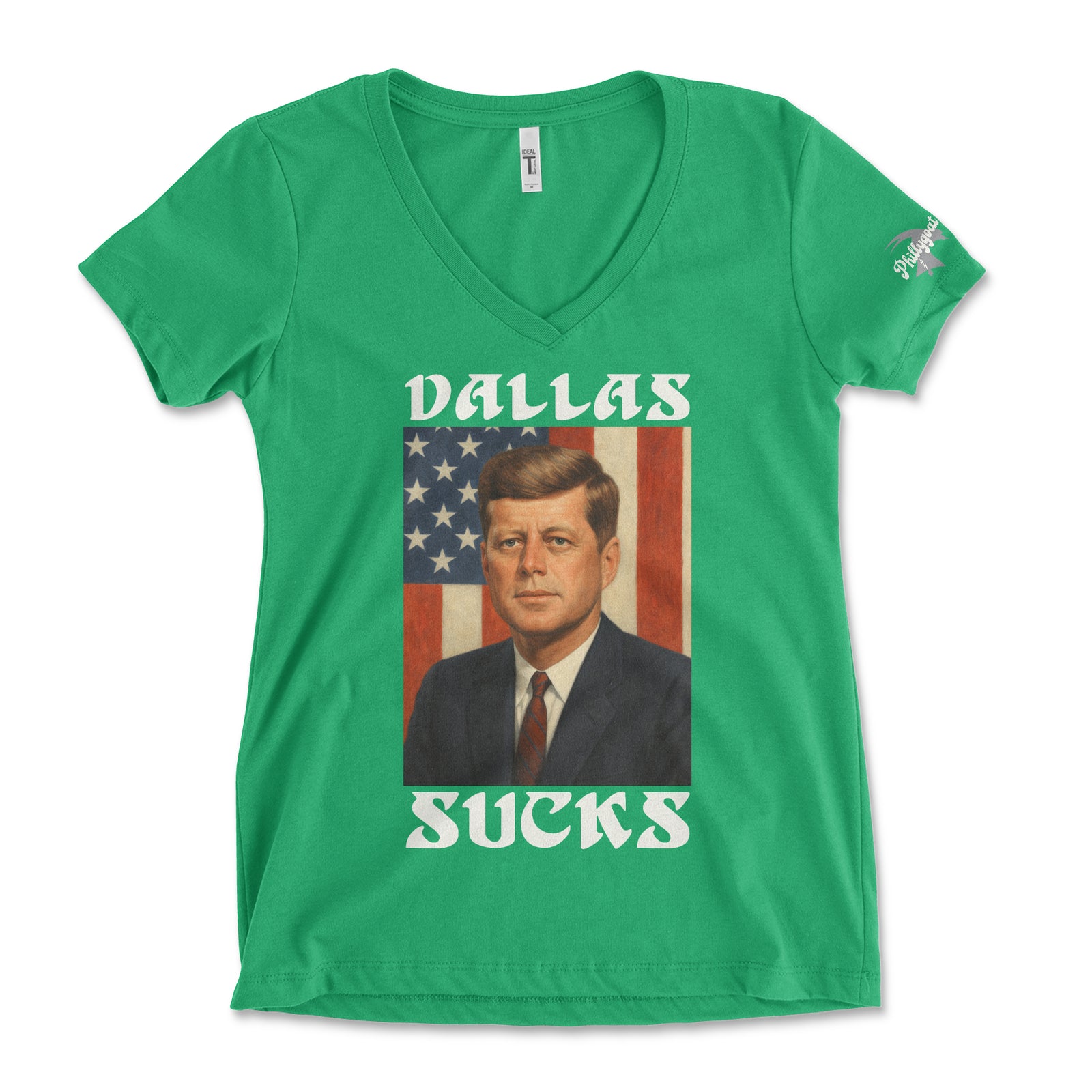 "JFK Dallas Sucks" Womens V-Neck Tee