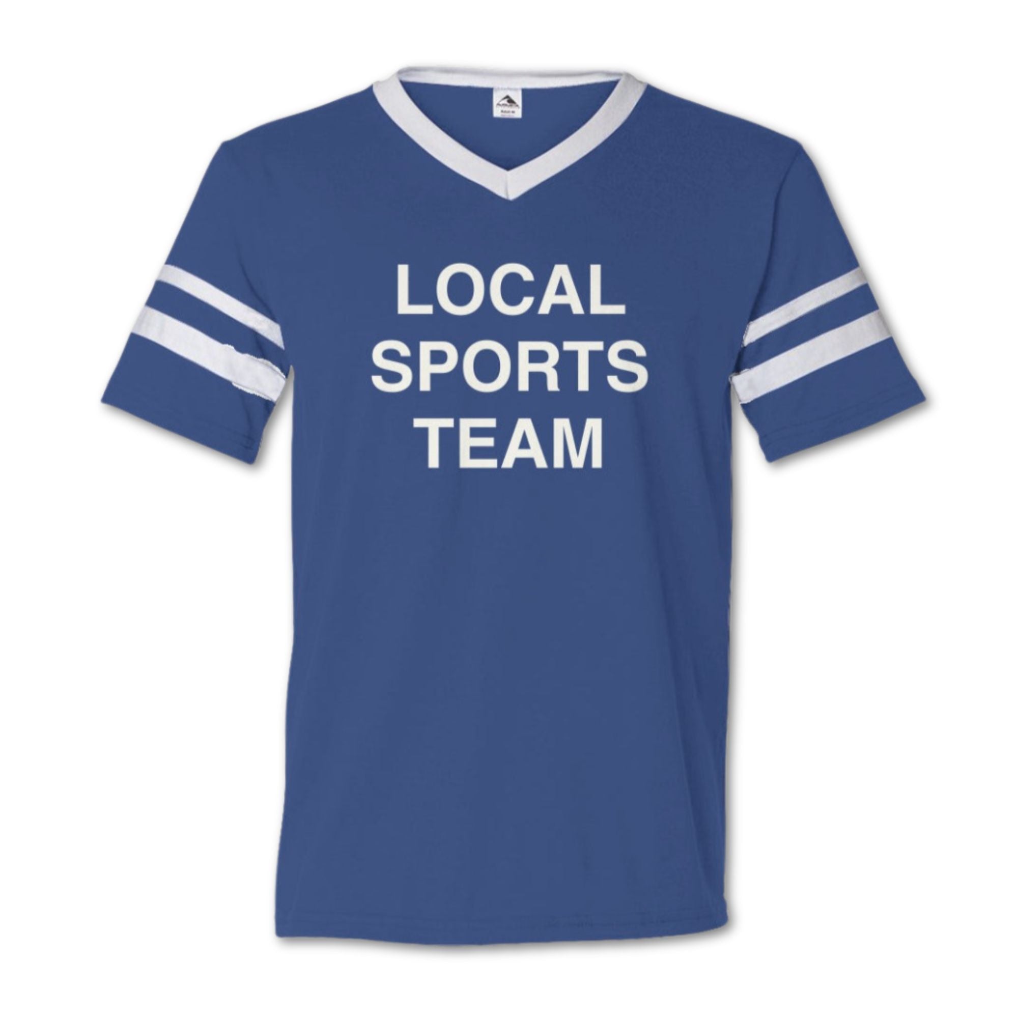 "Local Sports Team" Retro V-Neck Striped-Sleeve Jersey | Phillygoat