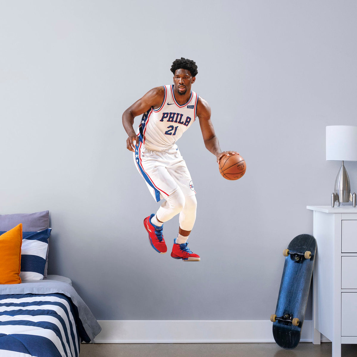 Joel Embiid - RealBig Collection - Official NBA - Philadelphia 76ers - Reusable Vinyl Wall Decals #3