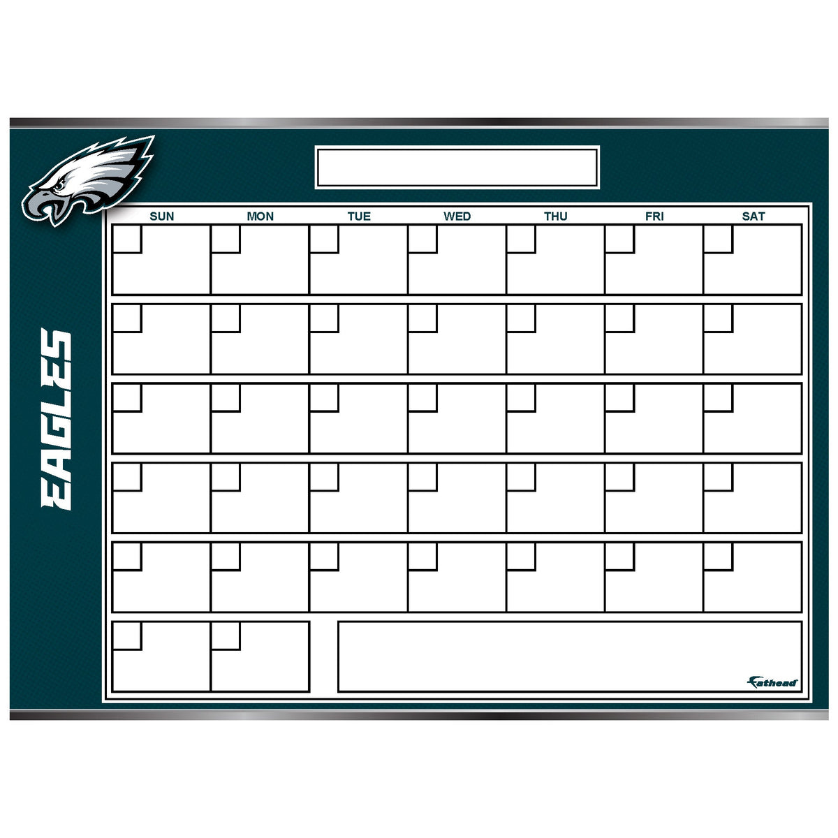 Philadelphia Eagles - Dry Erase Calendar - Official NFL - Reusable Vinyl Wall Decal