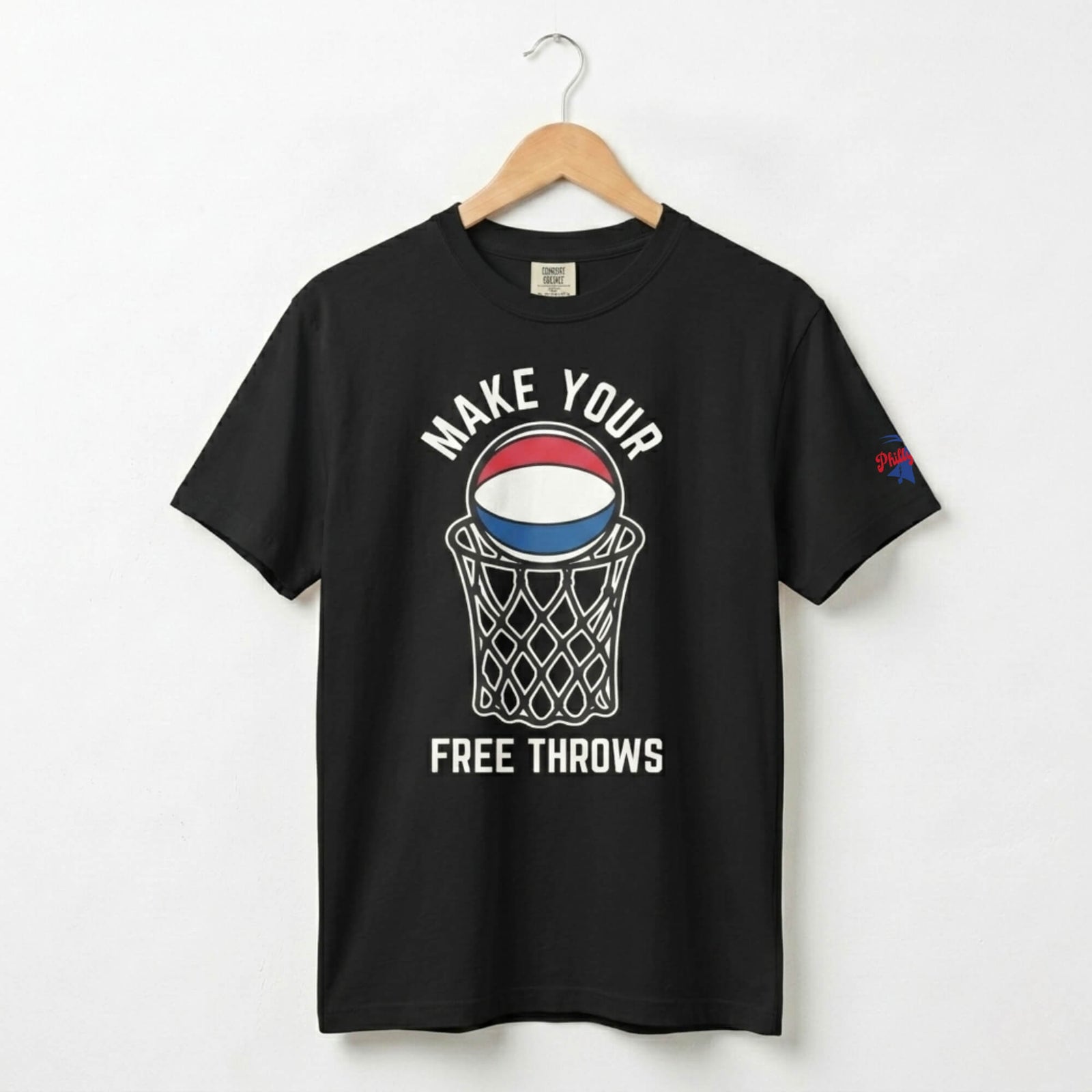 Make your free throws funny basketball t-shirt black by Phillygoat