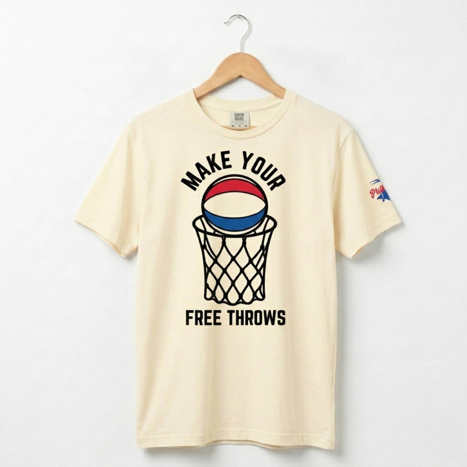 Make your free throws funny basketball t-shirt ivory by Phillygoat