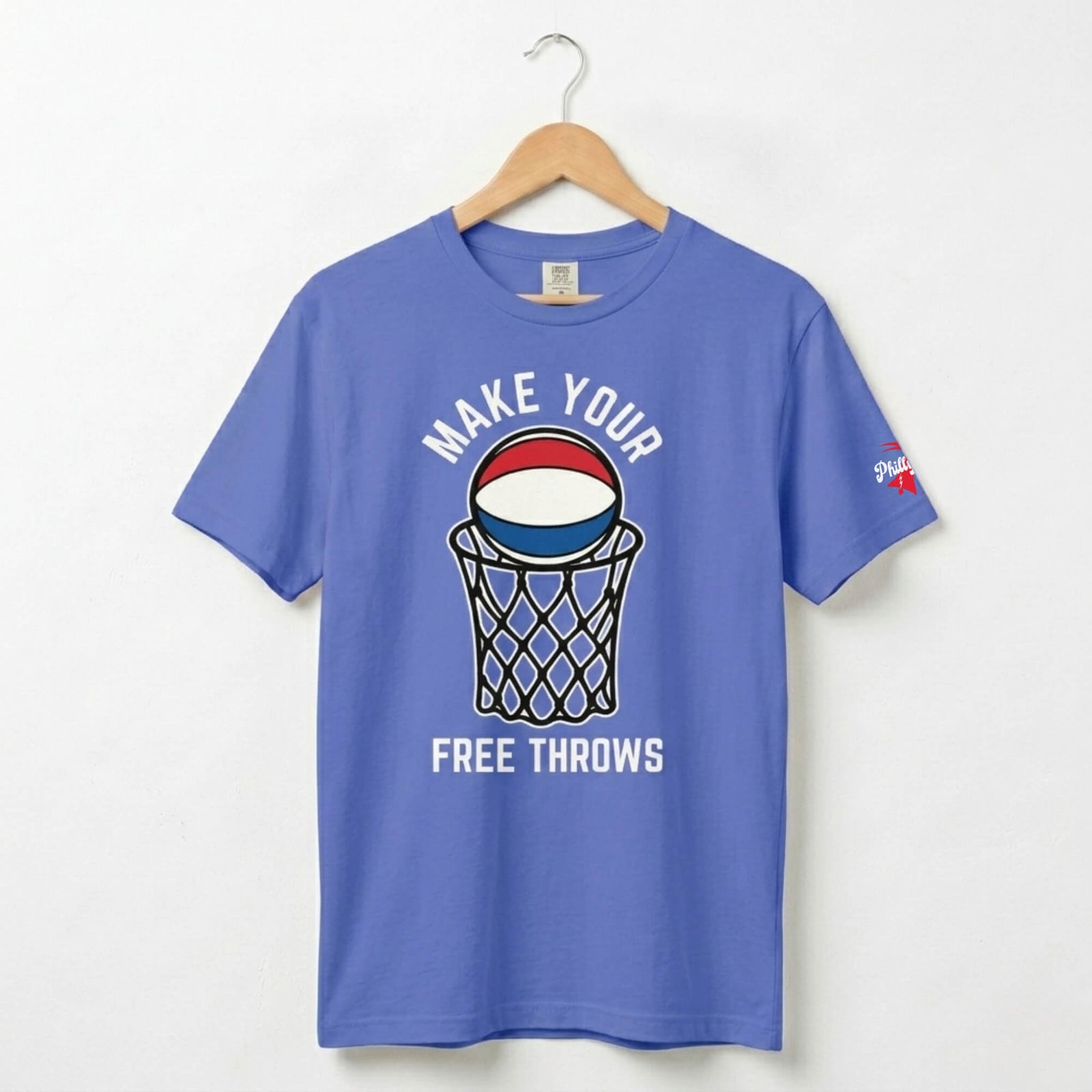Make your free throws funny basketball t-shirt royal blue by Phillygoat