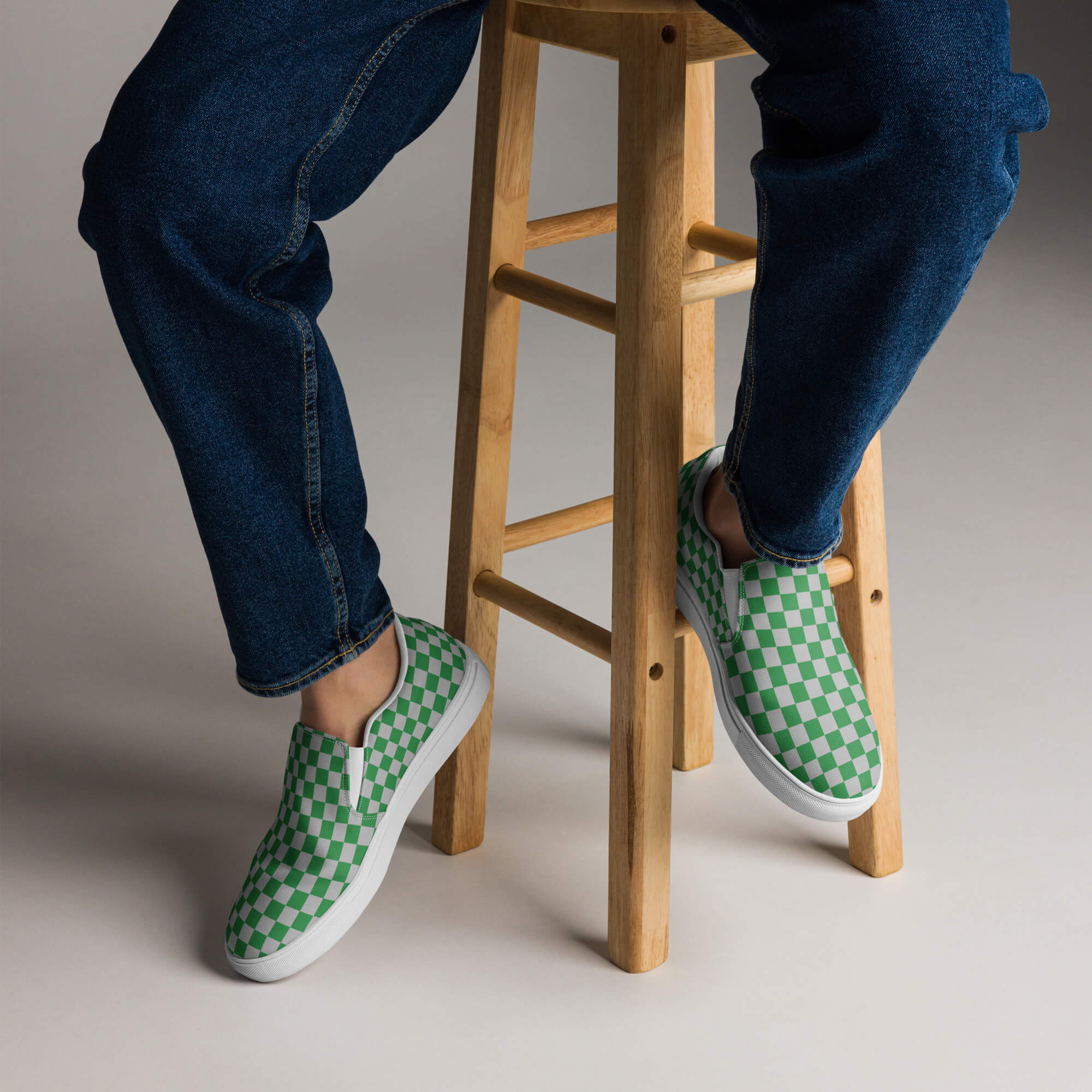 Philly Green & Silver Checkerboard