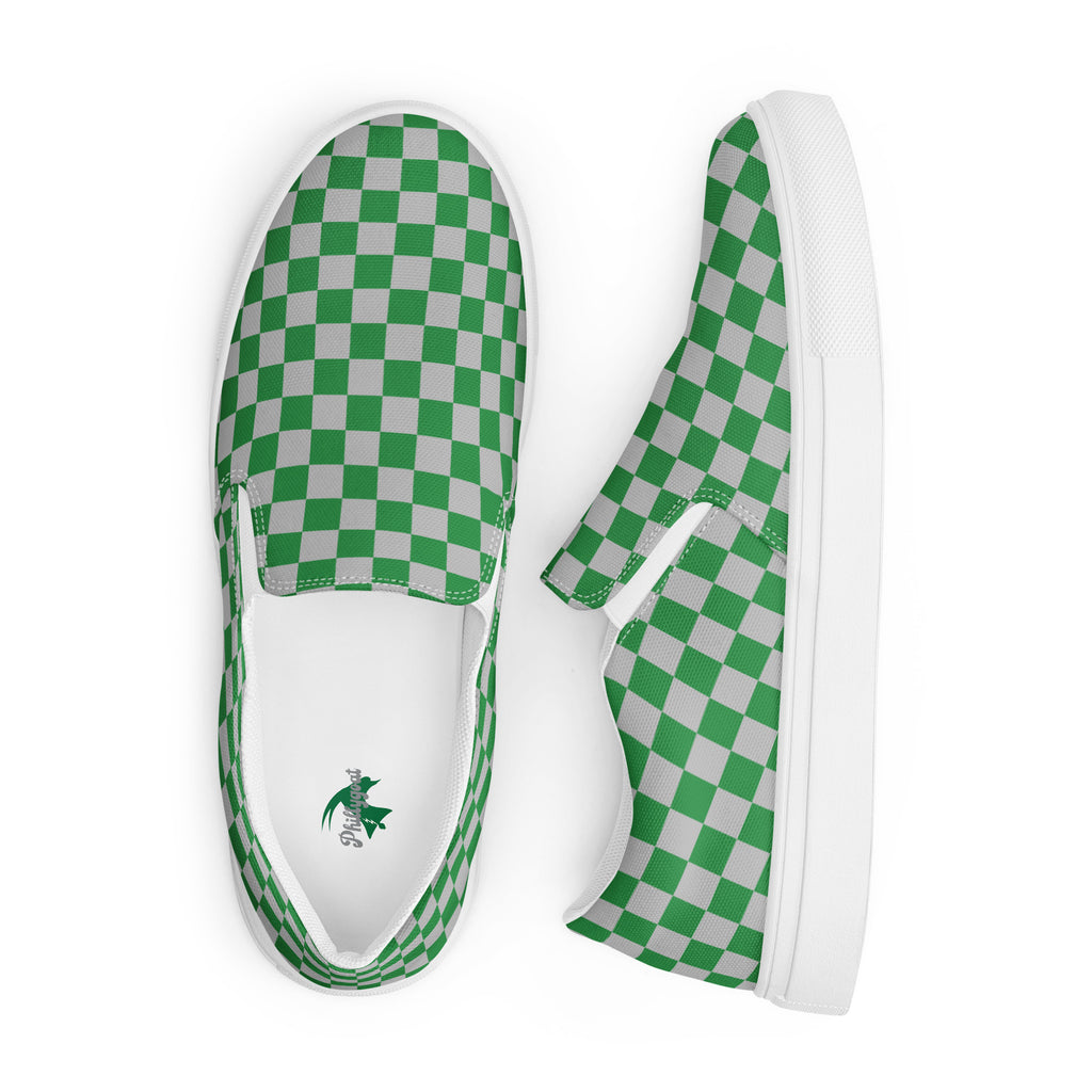 Green and Blue Checkered Men's High-top Sneakers, Green and Blue, Shoes for Men, outlets Checkerboard Shoes, Custom Graphic Design