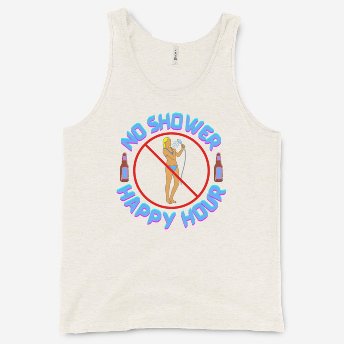 "No Shower Happy Hour" Unisex Tank Top