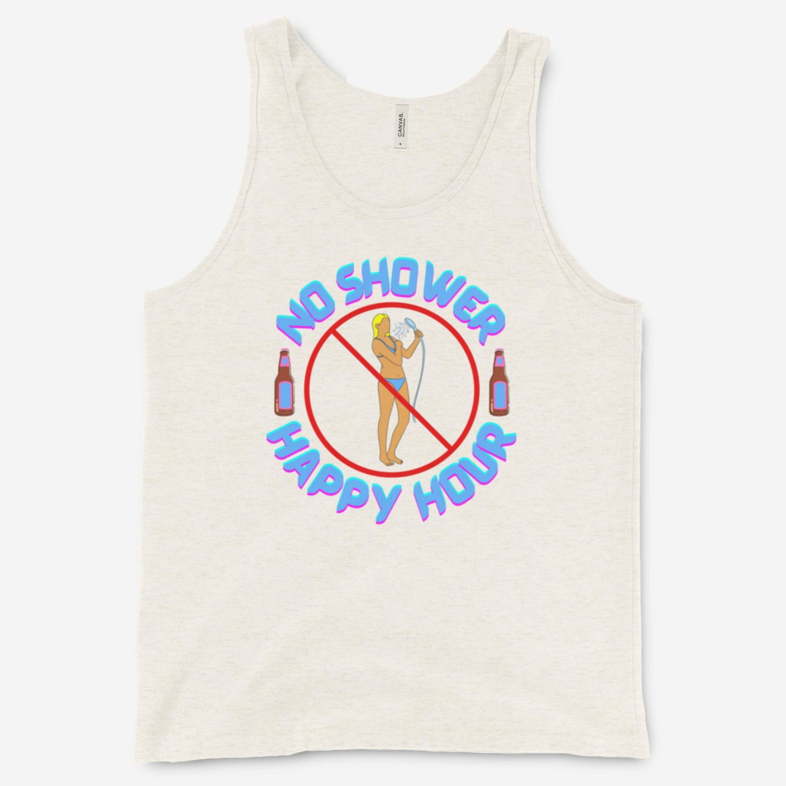 "No Shower Happy Hour" Unisex Tank Top